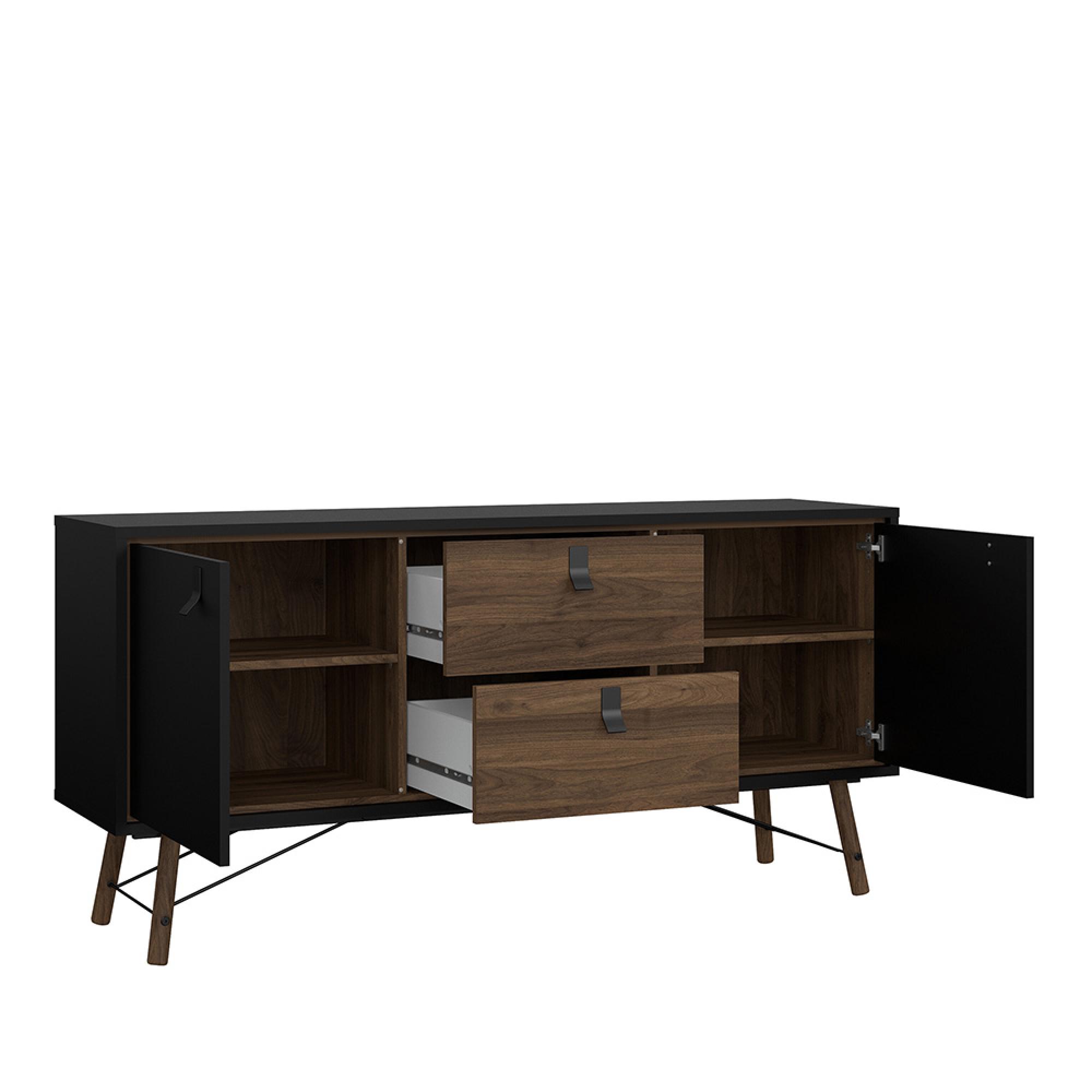 Ry Sideboard - 2 Door - 2 Drawer - Medium - Black