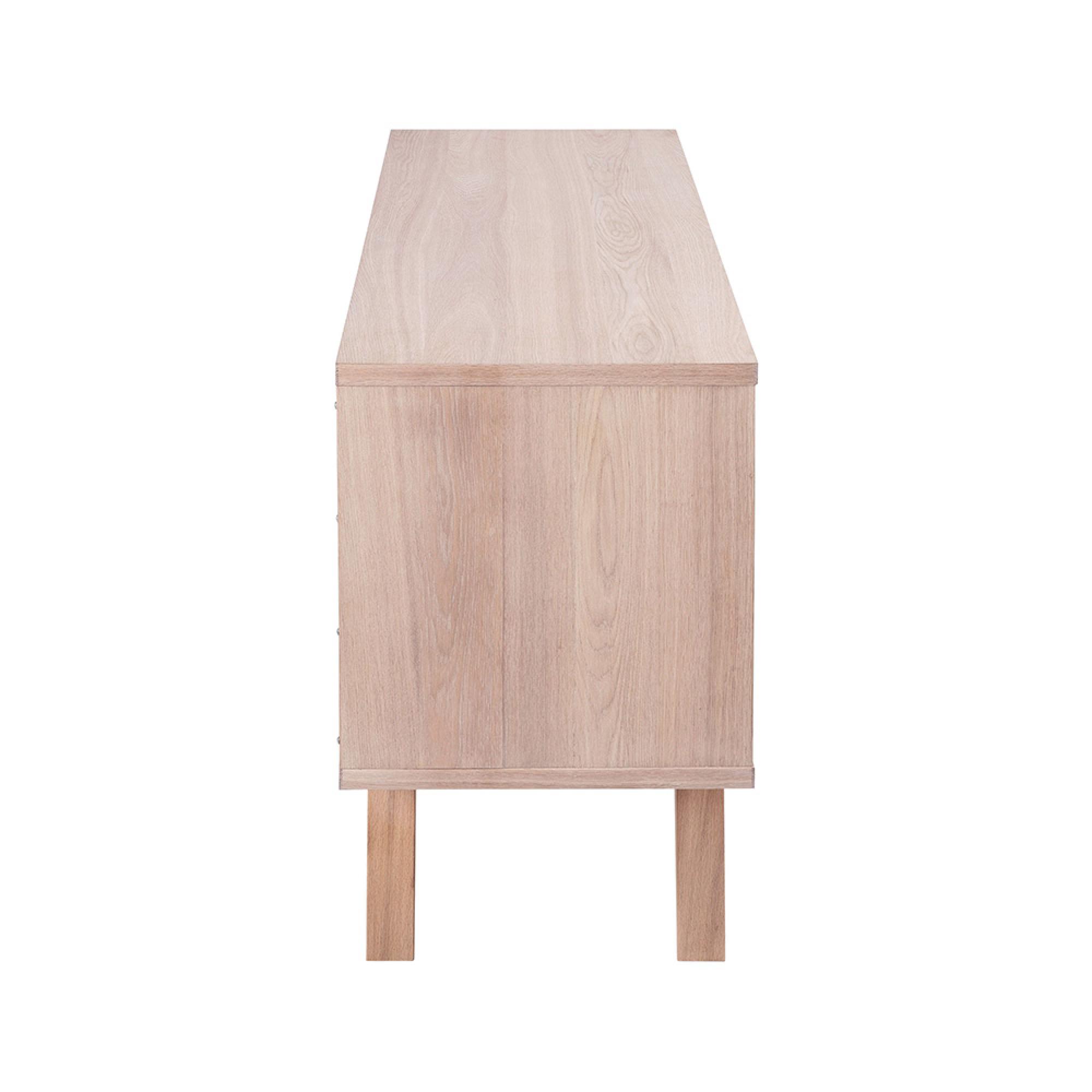 A-Line Sideboard - 1 Door - 4 Drawer - Medium - White Oak