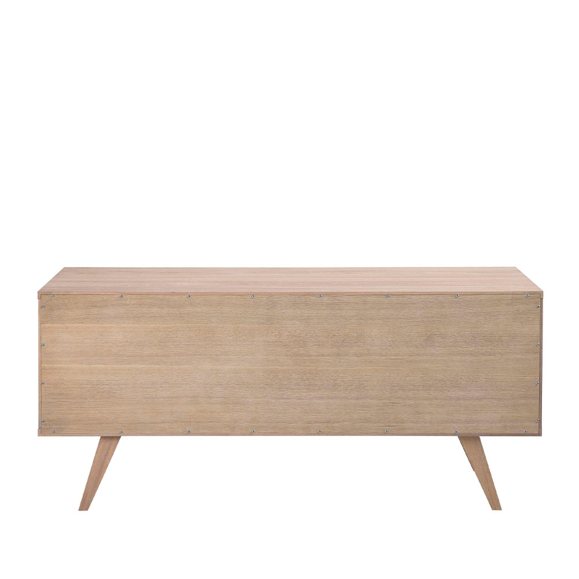 A-Line Sideboard - 1 Door - 4 Drawer - Medium - White Oak