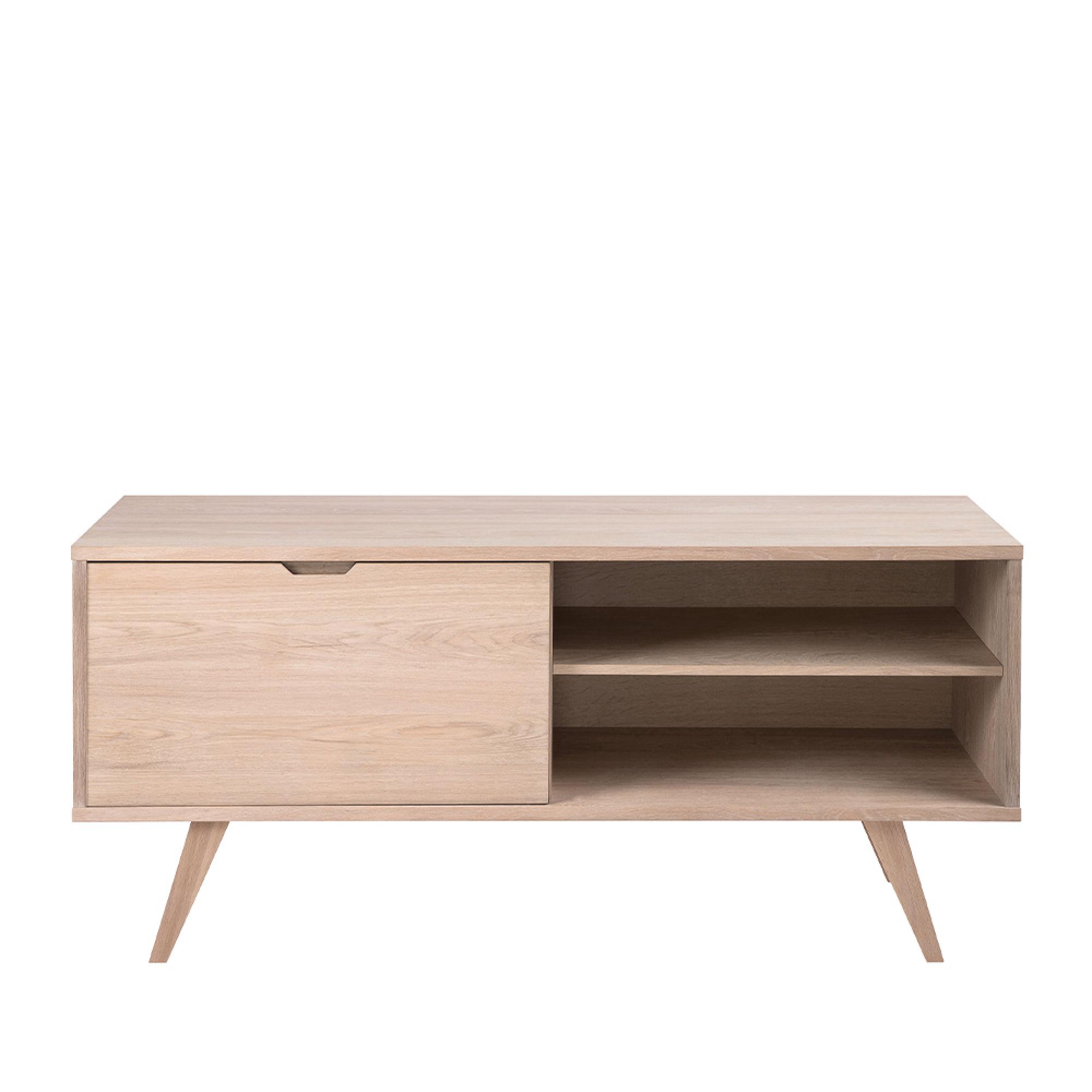 A-Line Sideboard - 1 Door - 4 Drawer - Medium - White Oak