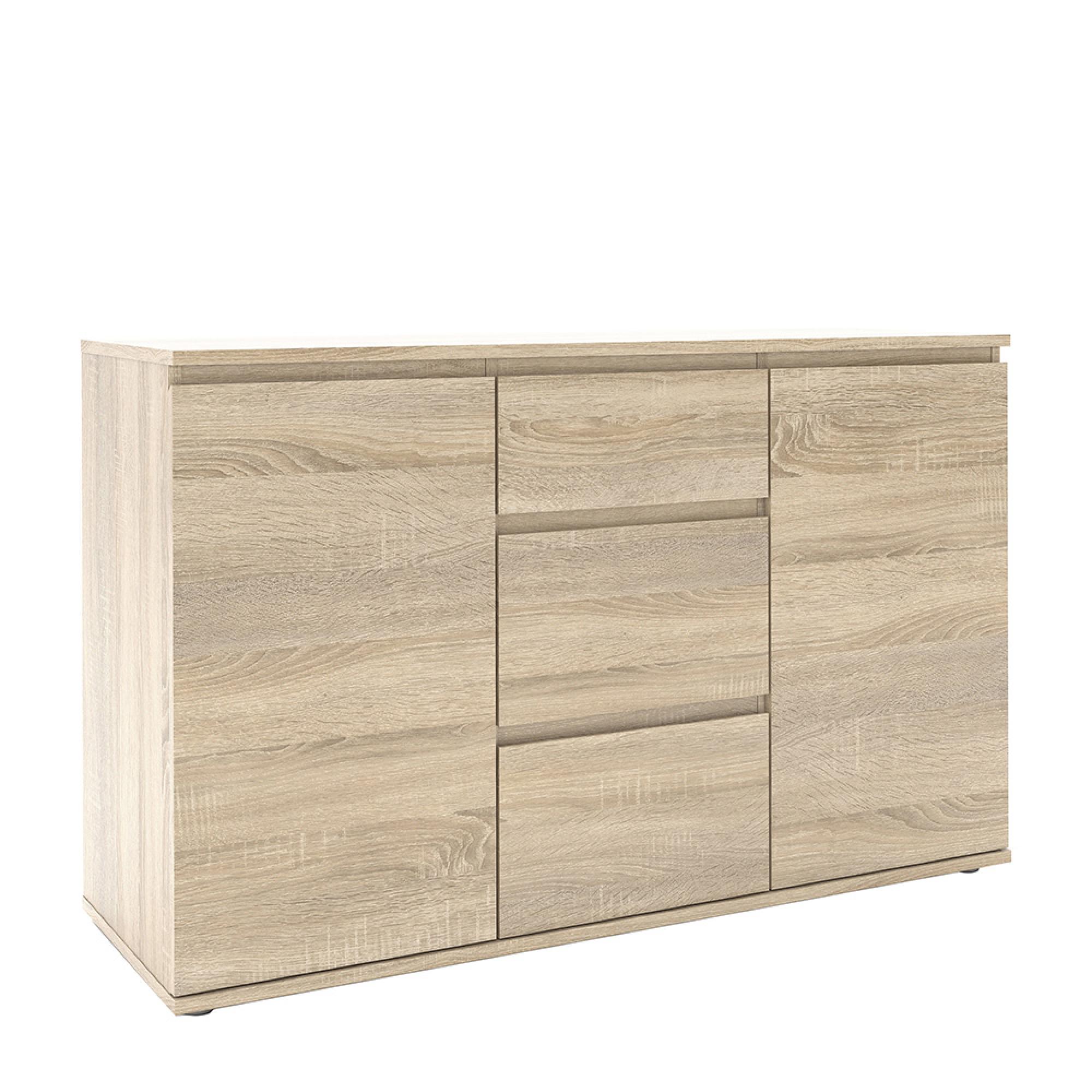 Nova Sideboard - 2 Door - 3 Drawer - Small - Oak