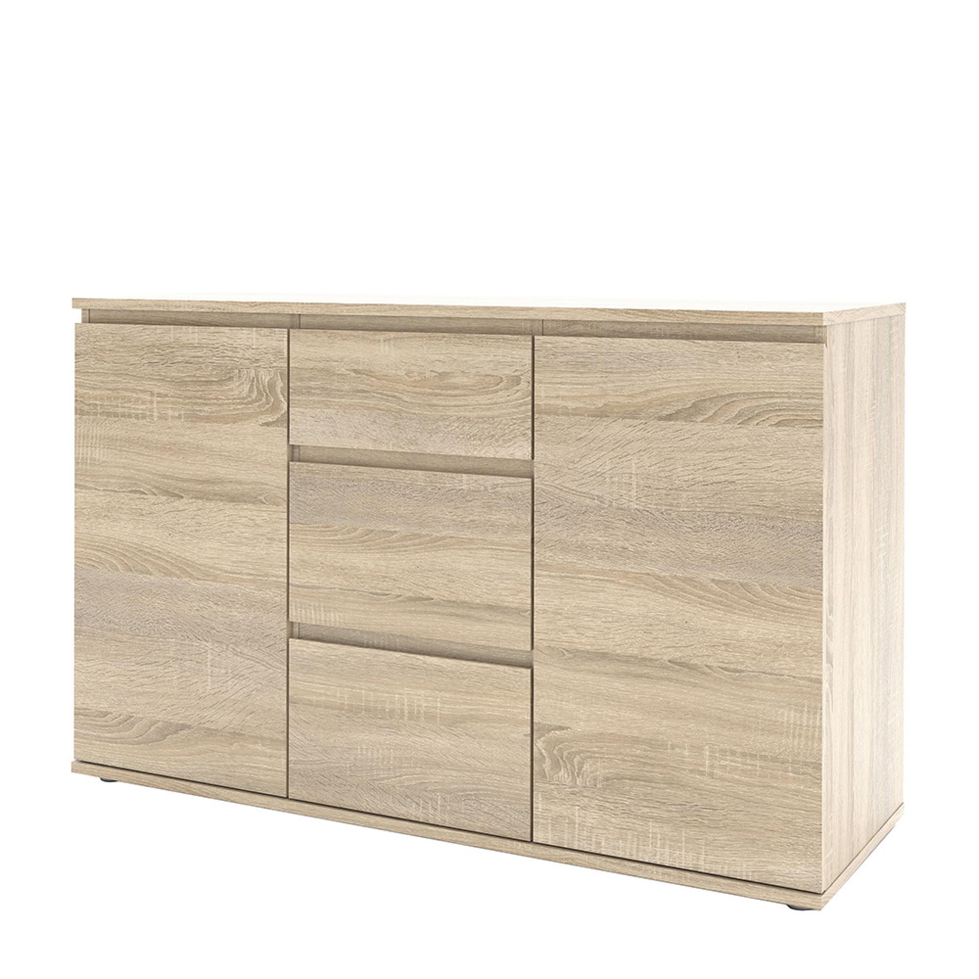 Nova Sideboard - 2 Door - 3 Drawer - Small - Oak