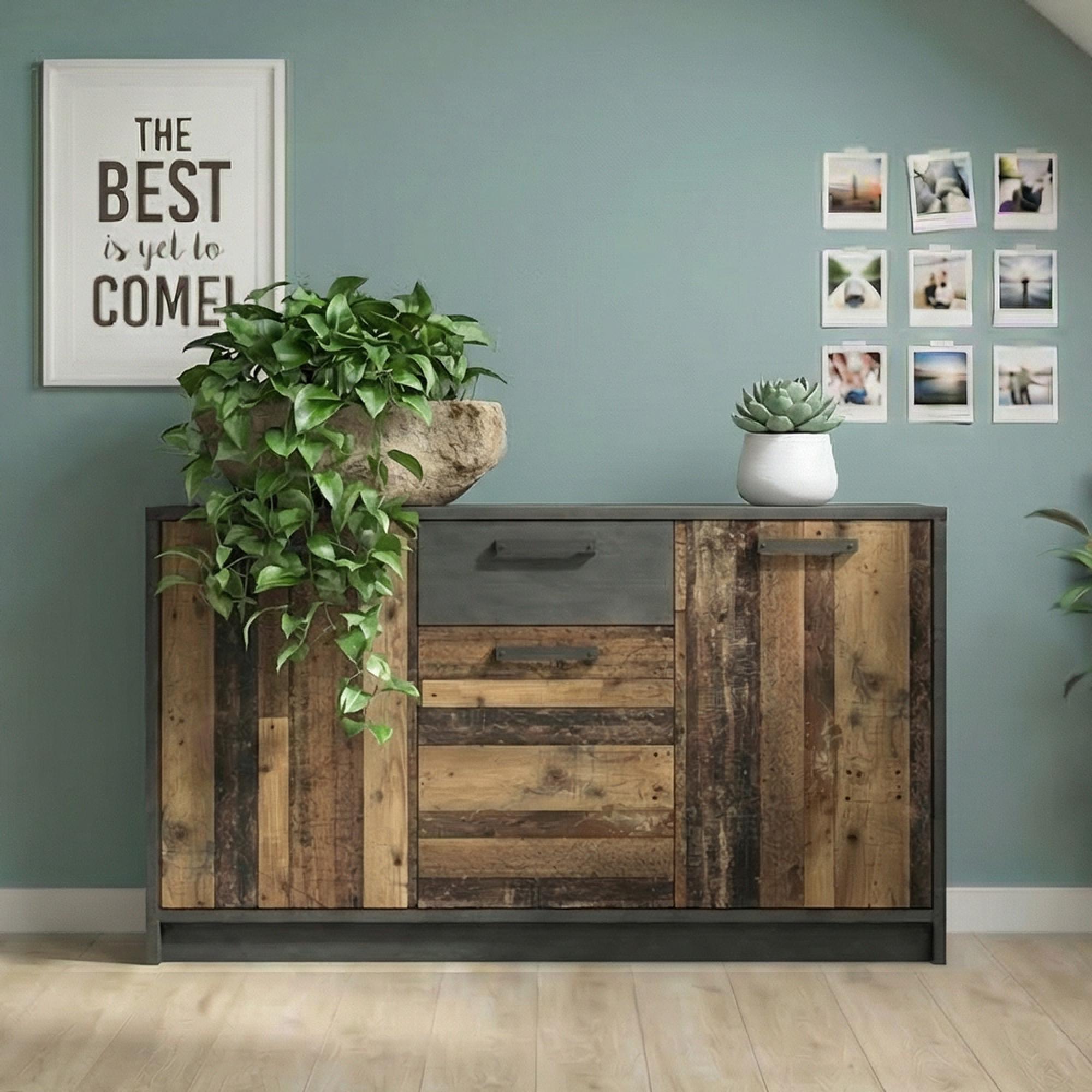 Brooklyn Sideboard - 3 Door - 1 Drawer - Medium - Rustic