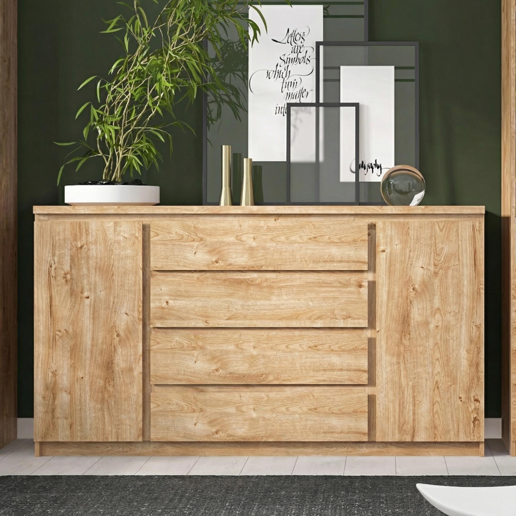 Fribo Sideboard - 2 Door - 4 Drawer - Medium - Oak