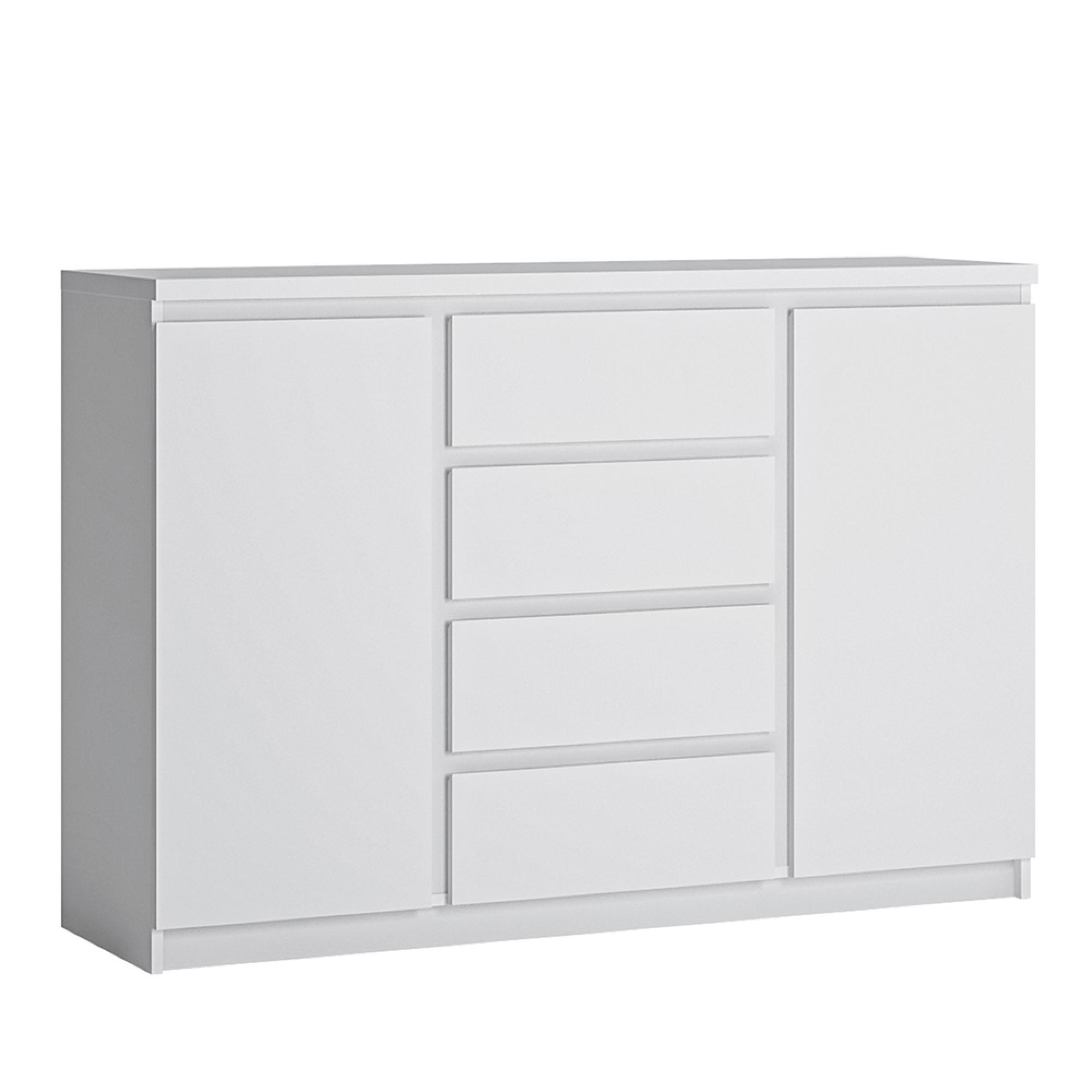 Fribo Sideboard - 2 Door - 4 Drawer - Medium - White