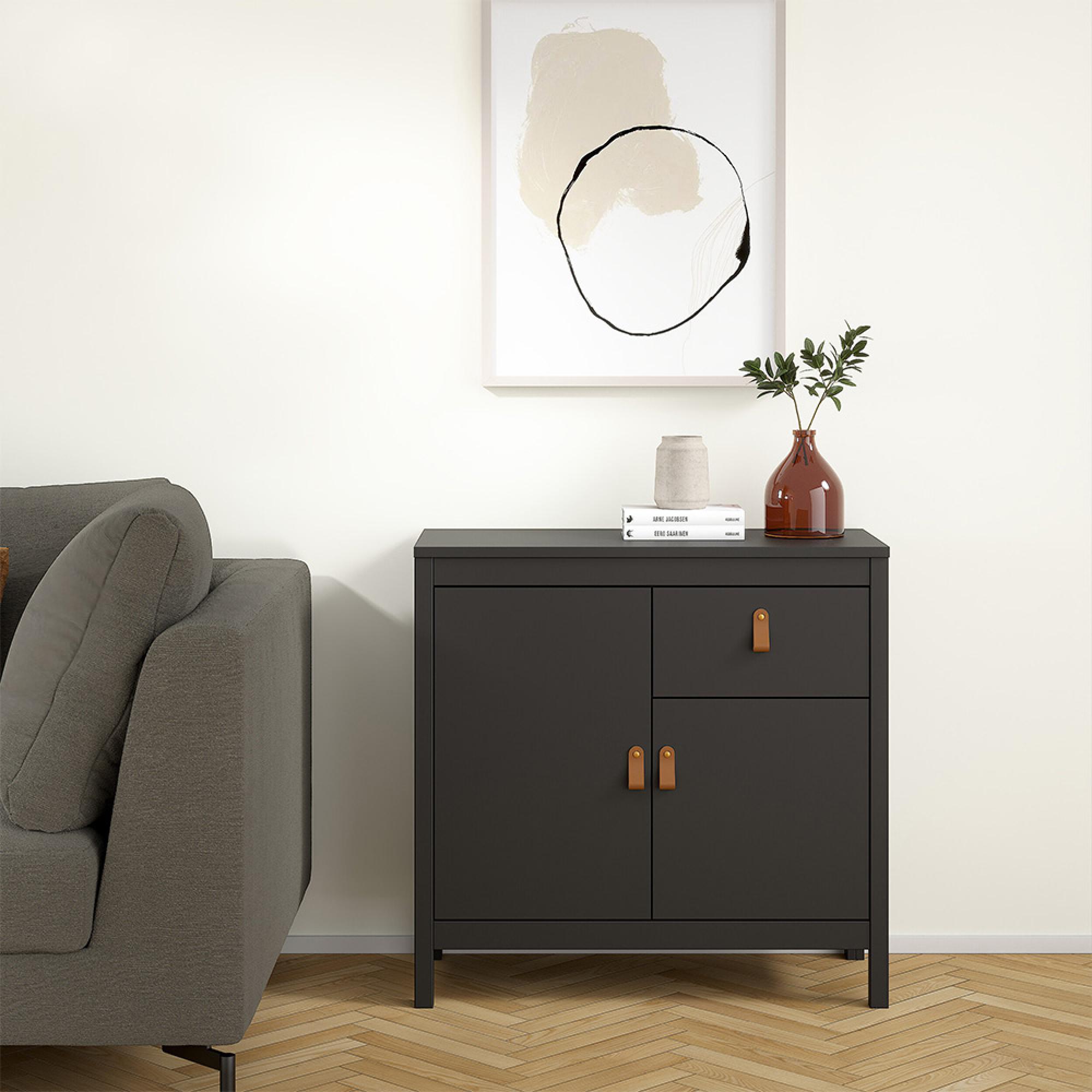 Barcelona Sideboard - 2 Door - 1 Drawer - Small - Black