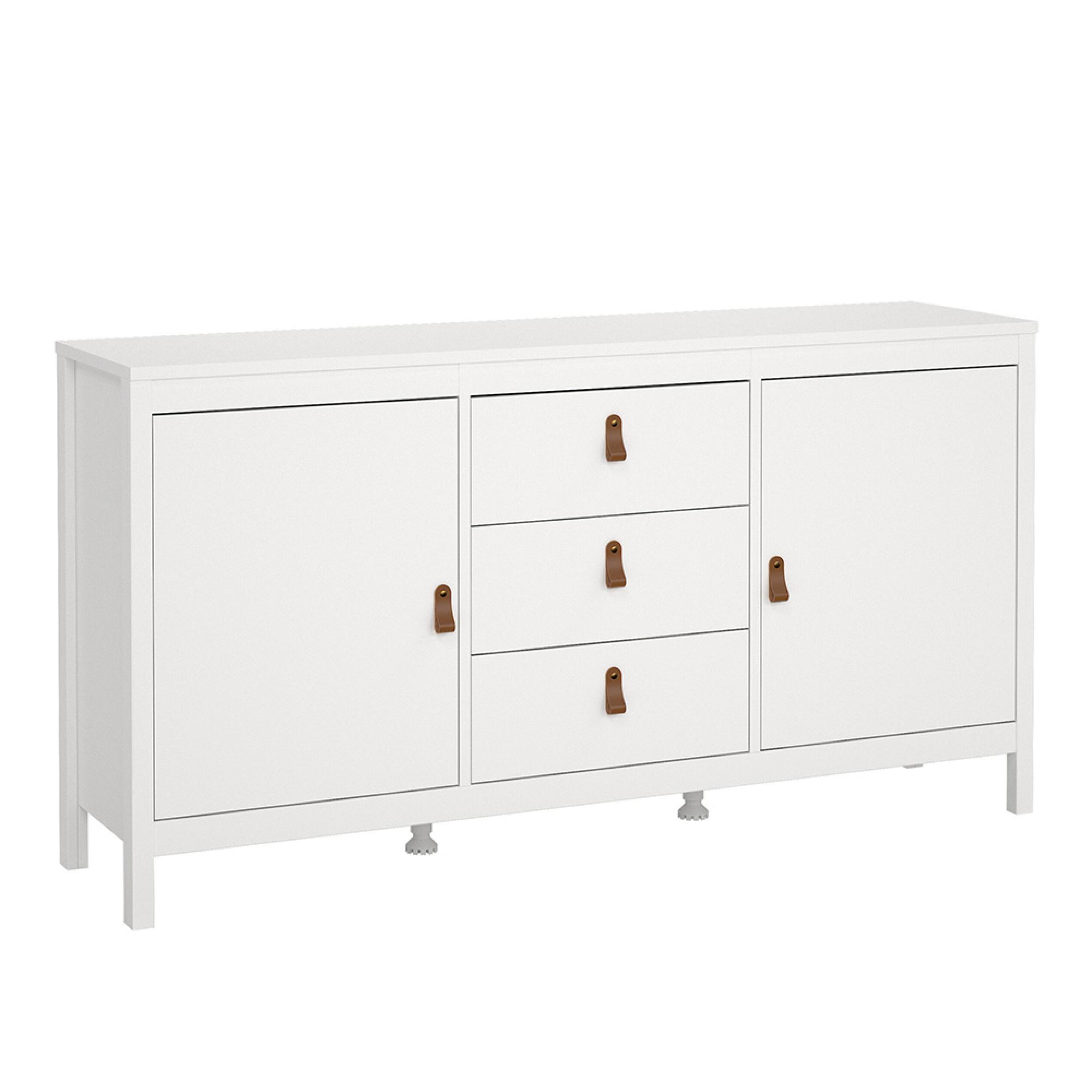 Barcelona Sideboard - 2 Door - 3 Drawer - Medium - White