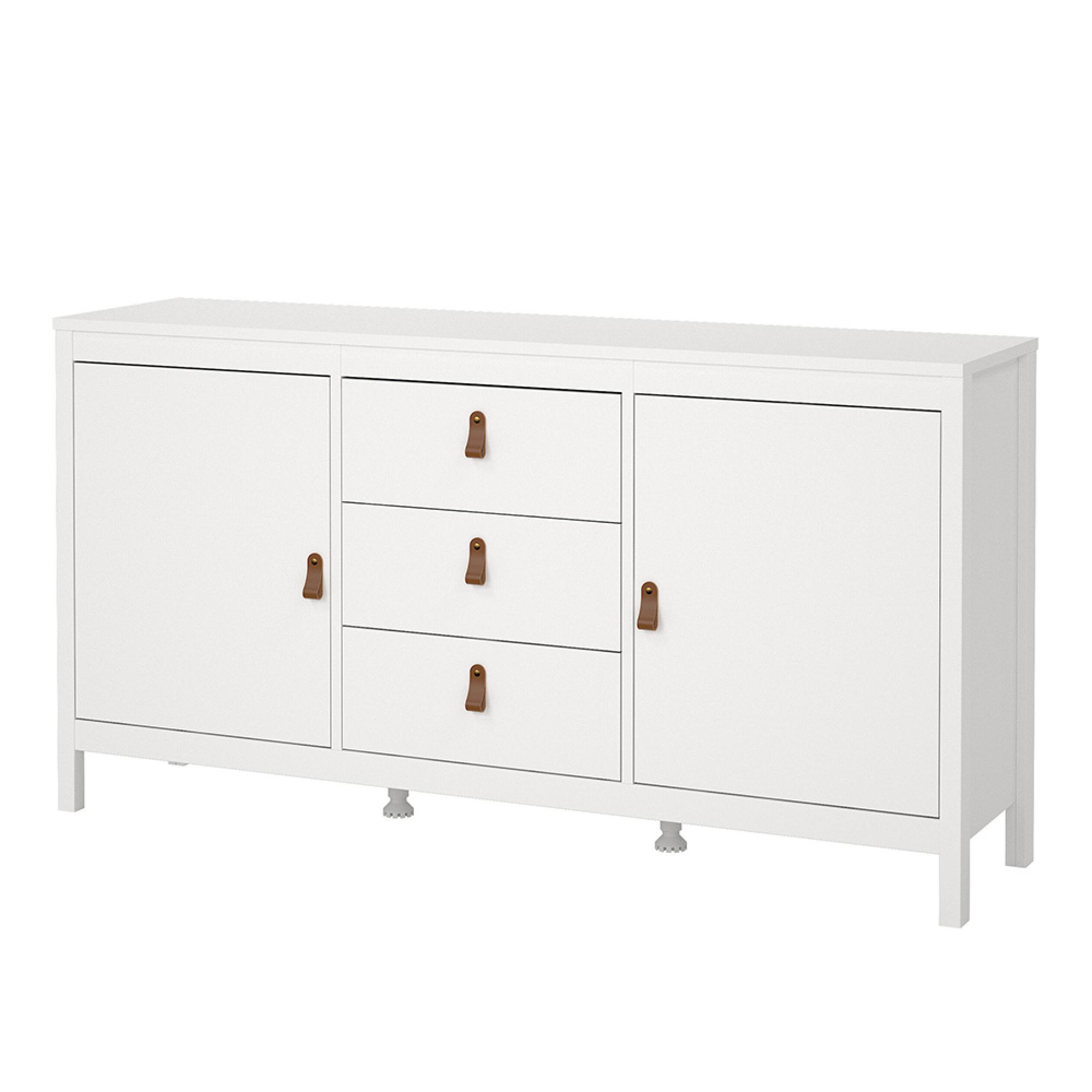 Barcelona Sideboard - 2 Door - 3 Drawer - Medium - White