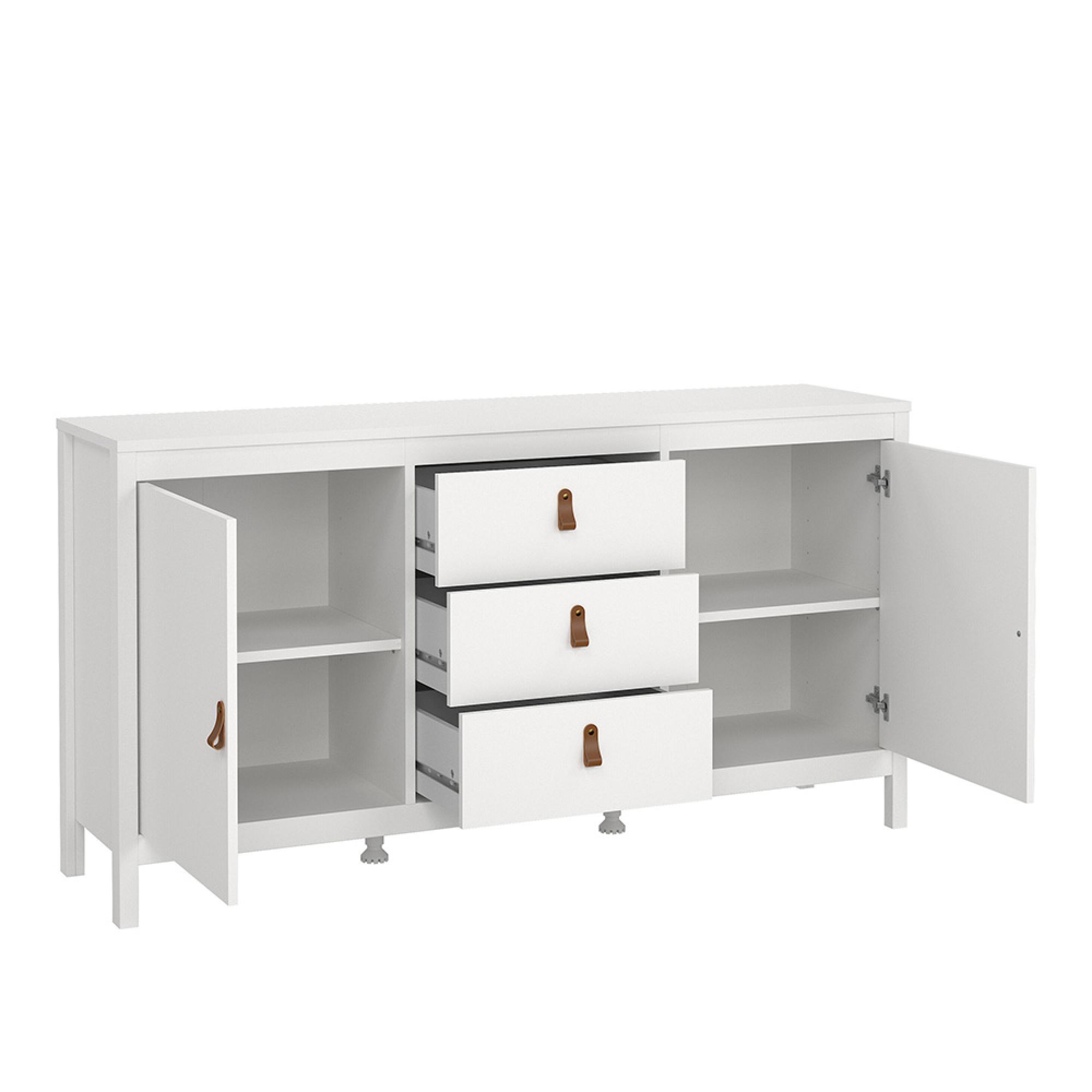 Barcelona Sideboard - 2 Door - 3 Drawer - Medium - White