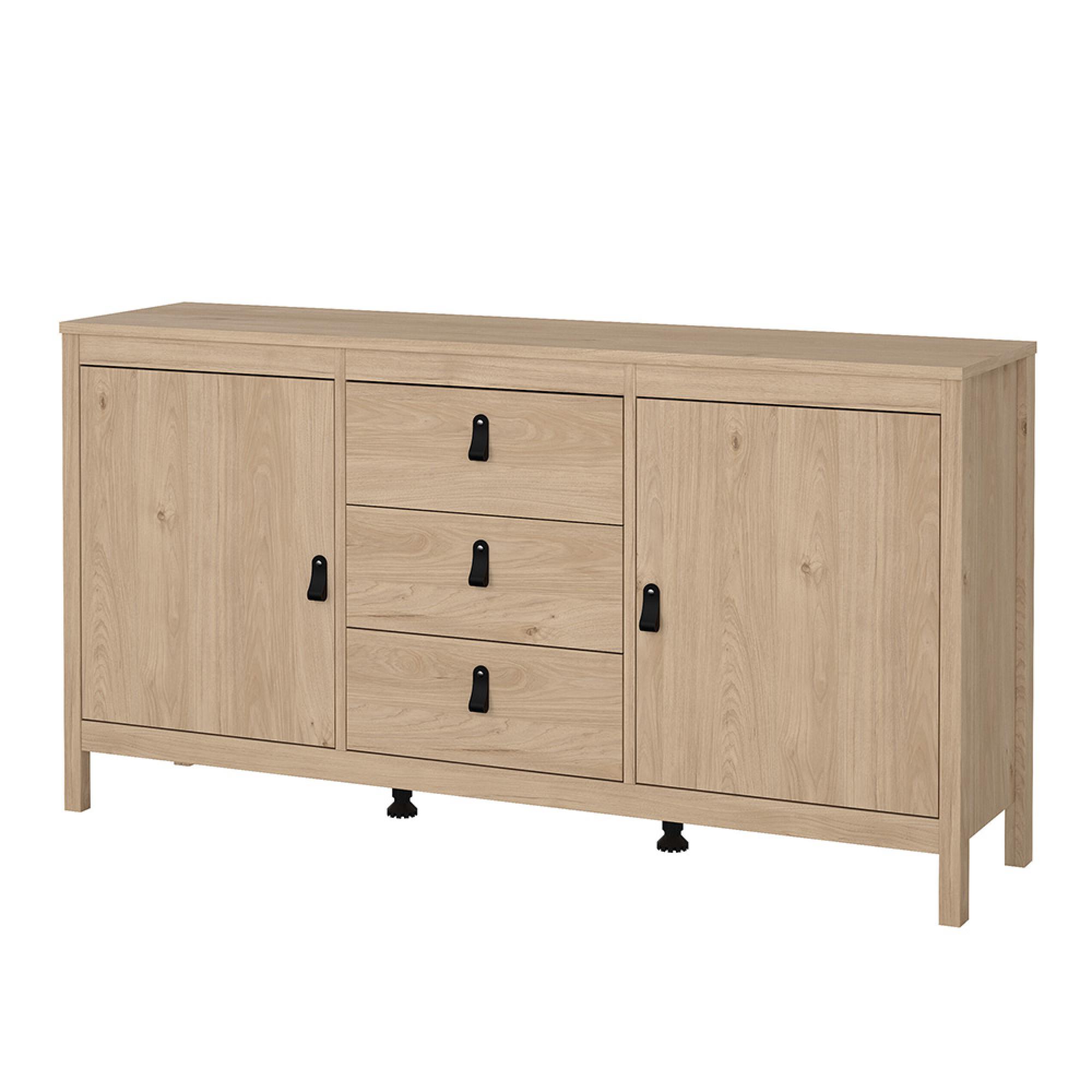Barcelona Sideboard - 2 Door - 3 Drawer - Medium - Jackson Hickory Oak