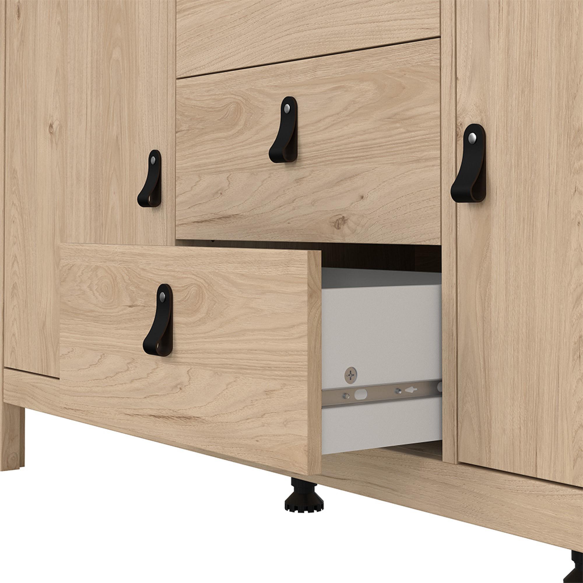 Barcelona Sideboard - 2 Door - 3 Drawer - Medium - Jackson Hickory Oak