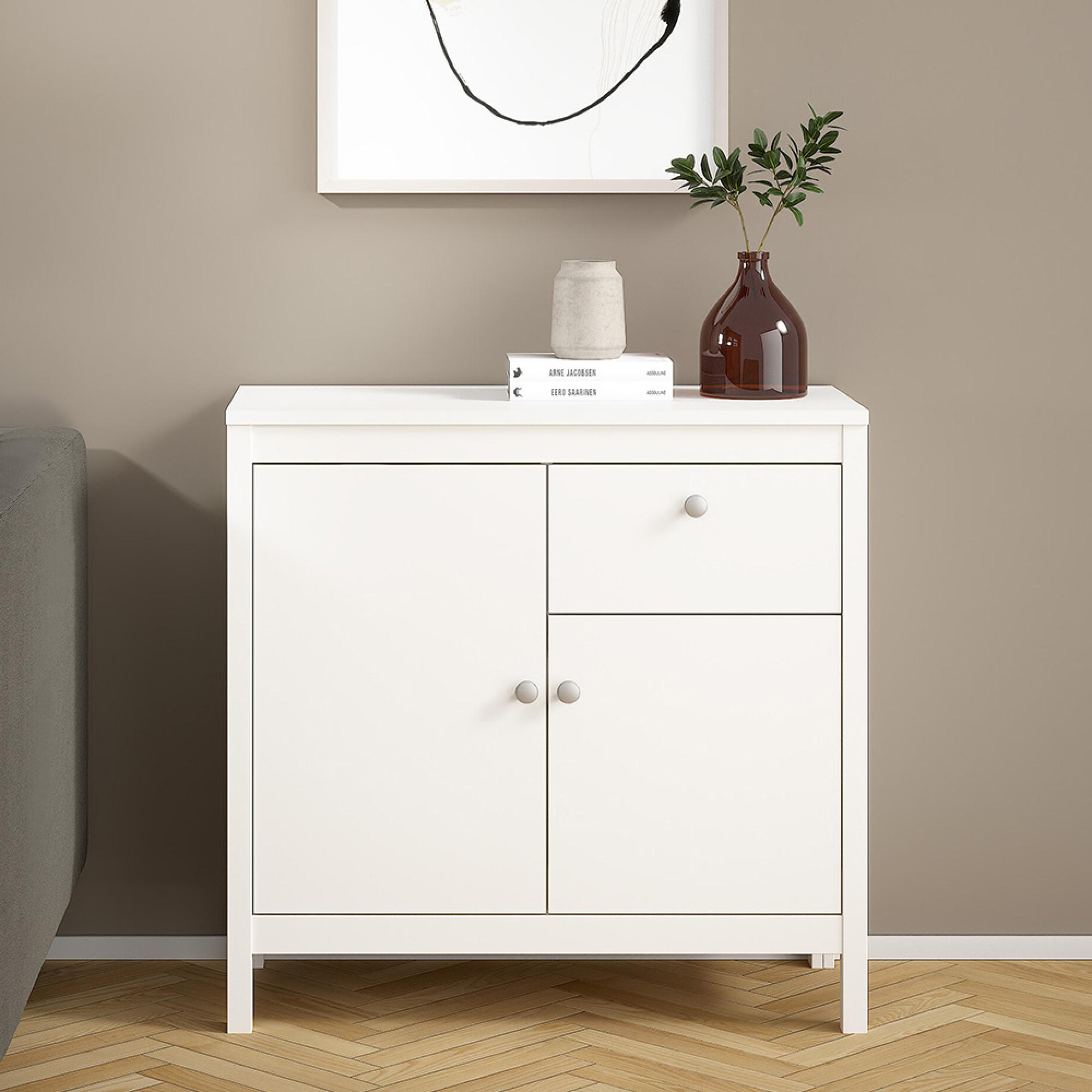 Madrid Sideboard - 2 Door - 1 Drawer - Small - White