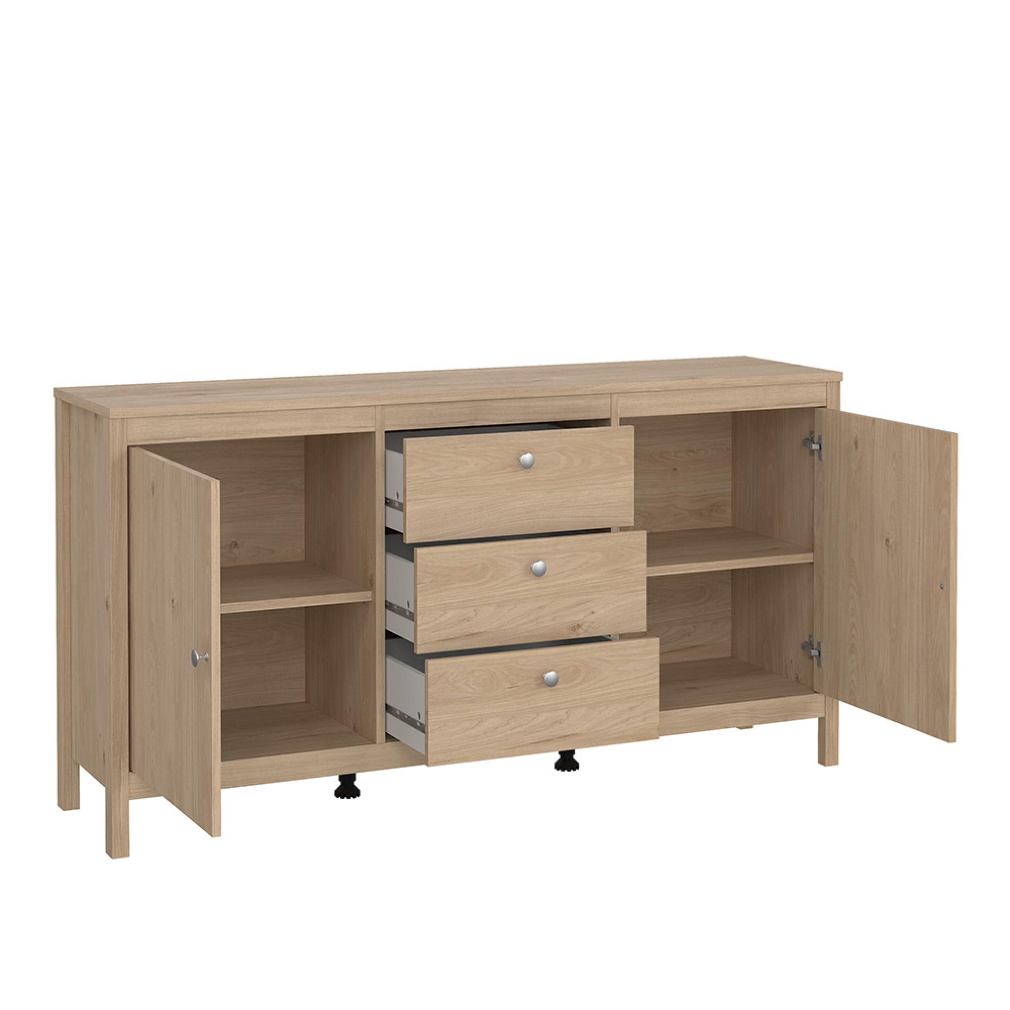 Madrid Sideboard - 2 Door - 3 Drawer - Medium - Jackson Hickory Oak