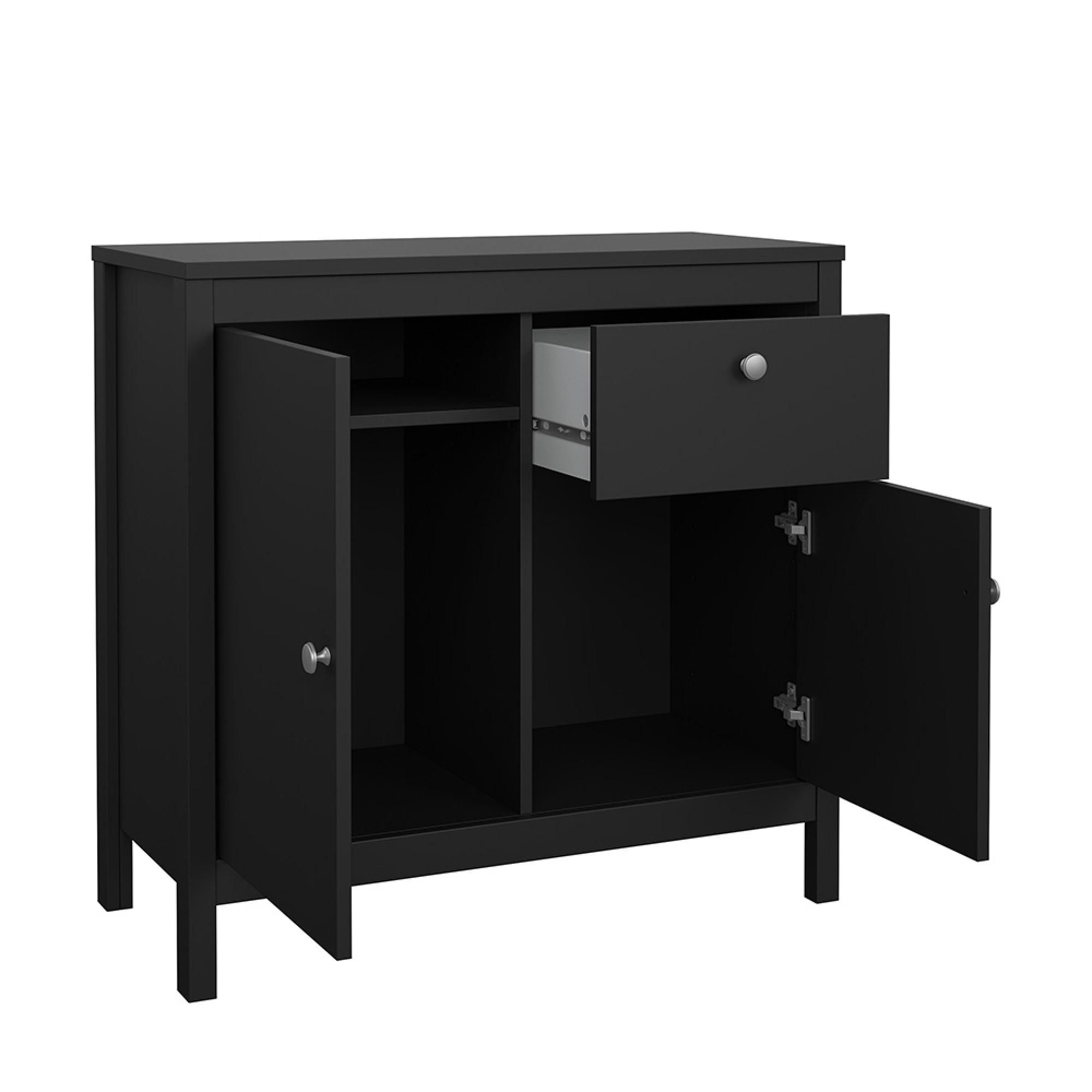 Madrid Sideboard - 2 Door - 1 Drawer - Small - Black