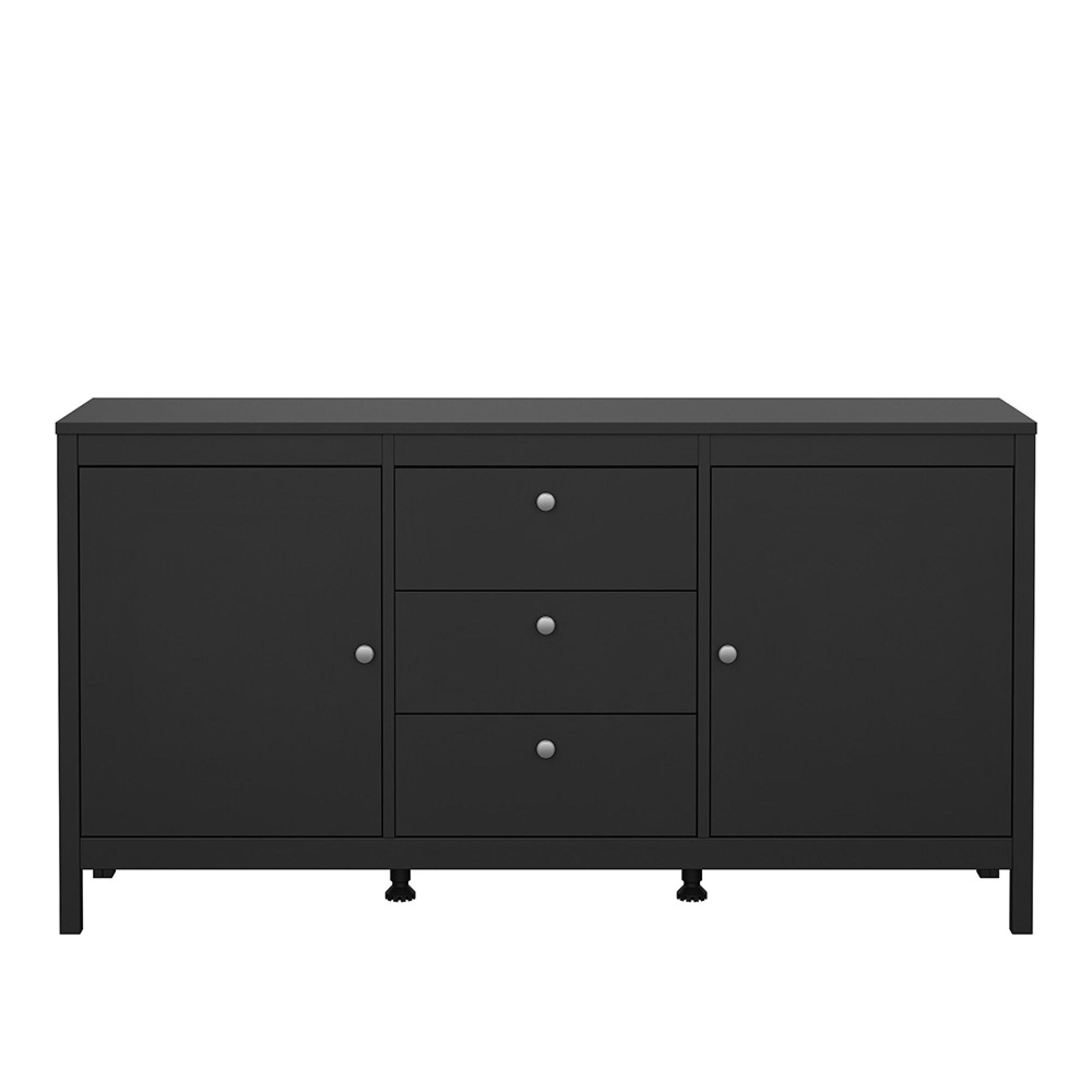 Madrid Sideboard - 2 Door - 3 Drawer - Medium - Black
