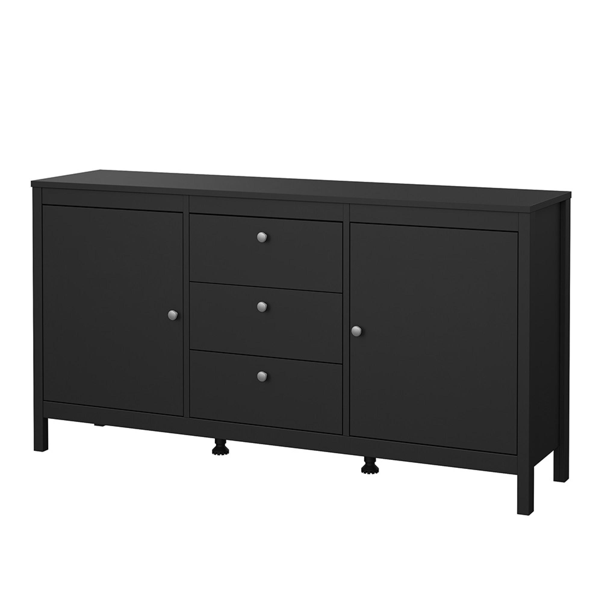 Madrid Sideboard - 2 Door - 3 Drawer - Medium - Black
