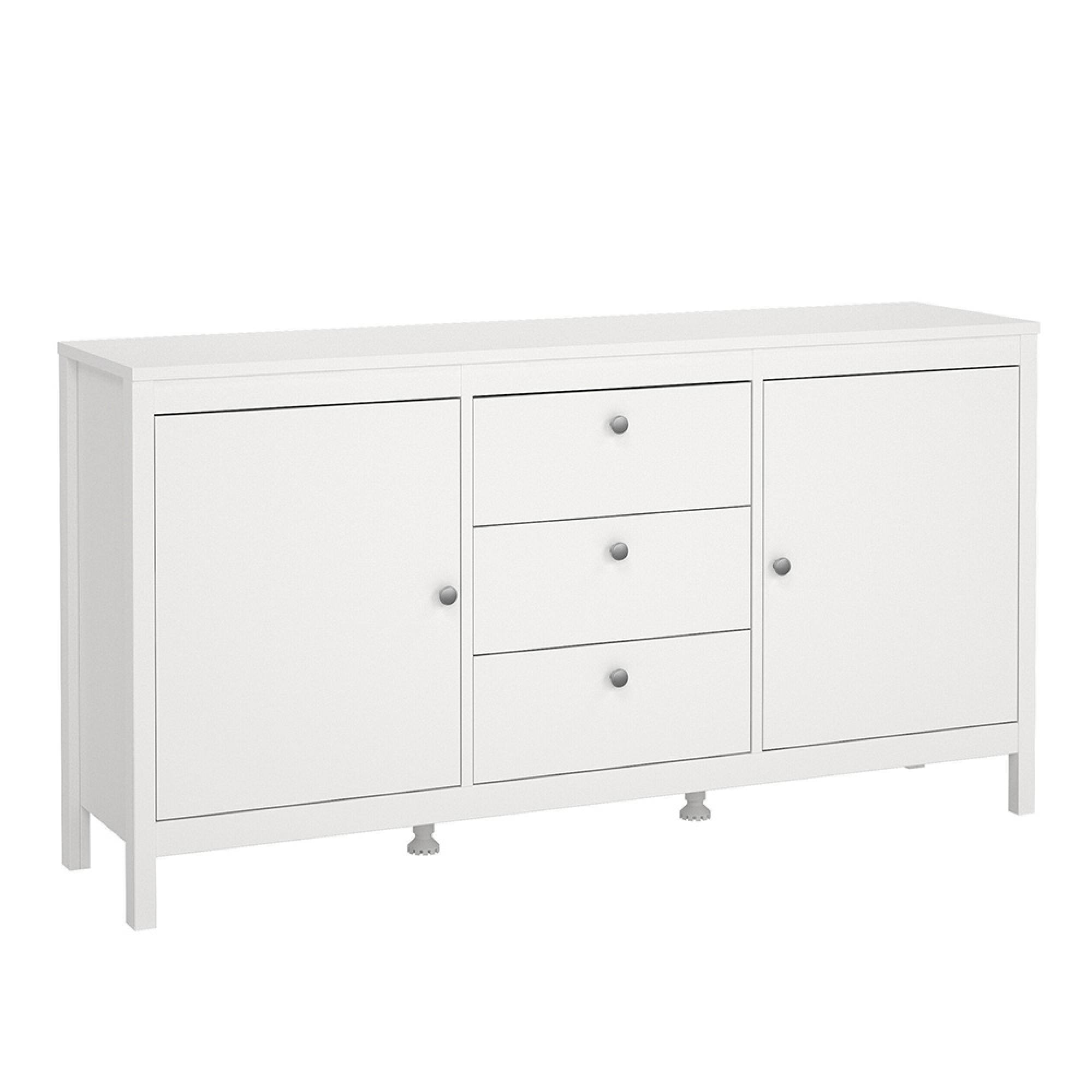 Madrid Sideboard - 2 Door - 3 Drawer - Medium - White
