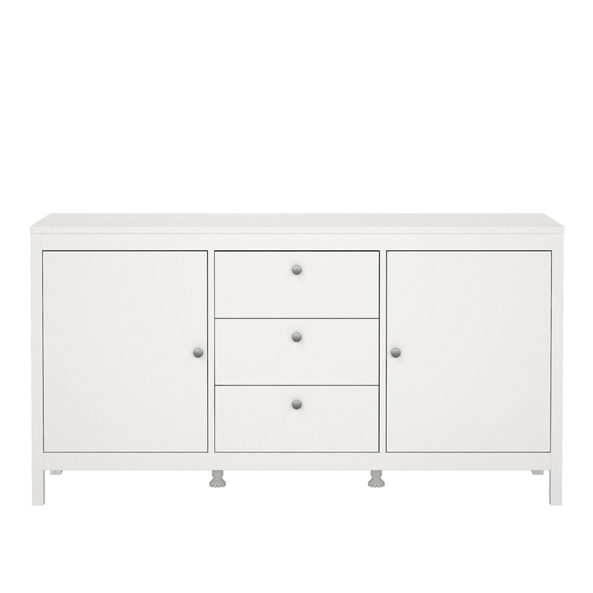 Madrid Sideboard - 2 Door - 3 Drawer - Medium - White