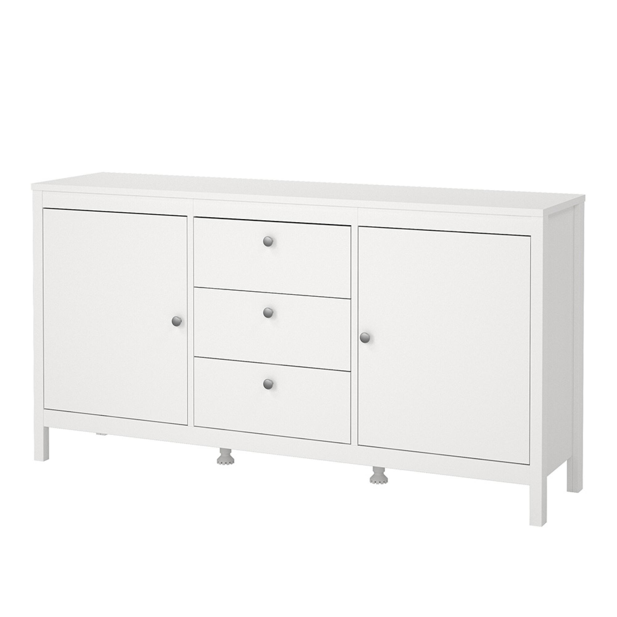 Madrid Sideboard - 2 Door - 3 Drawer - Medium - White