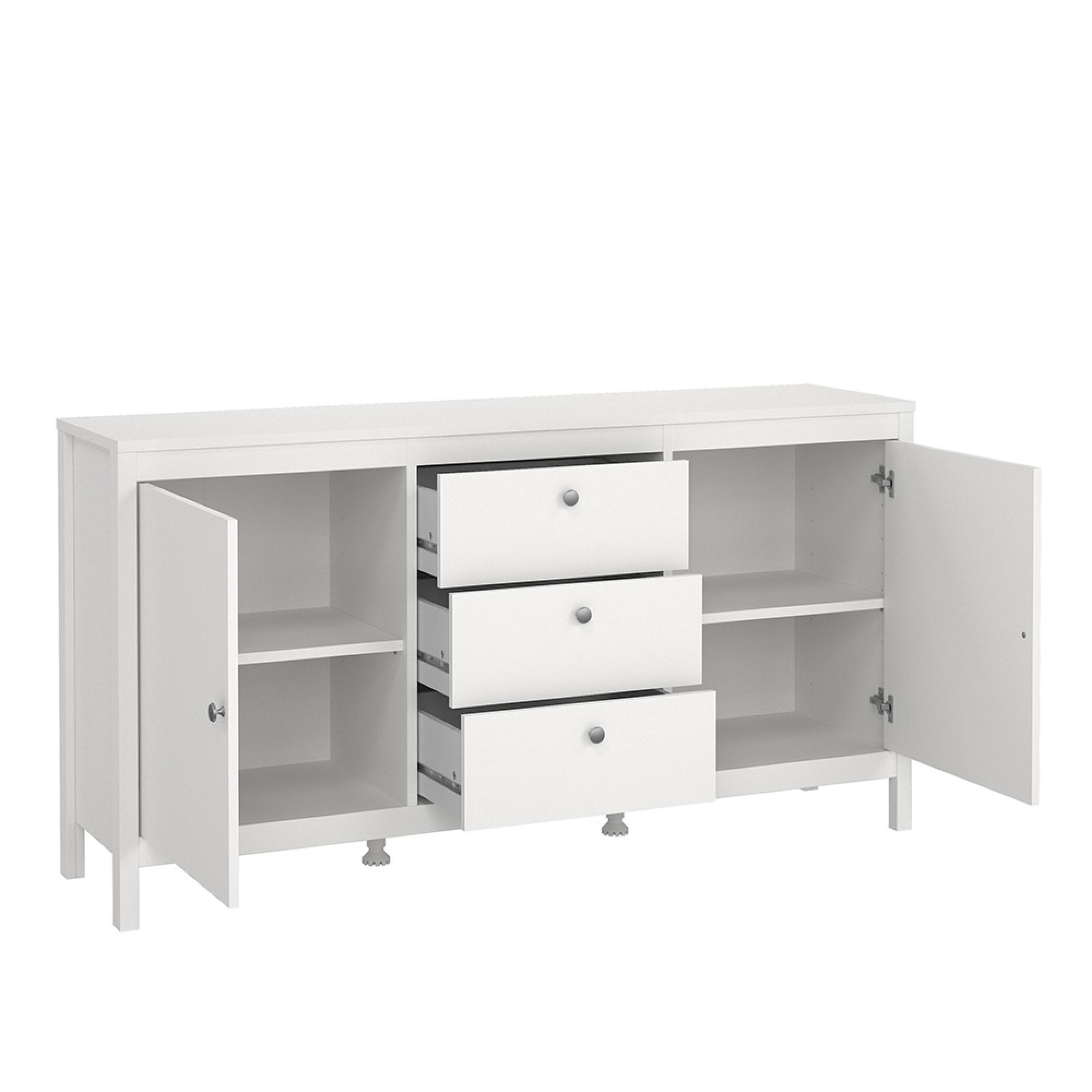 Madrid Sideboard - 2 Door - 3 Drawer - Medium - White