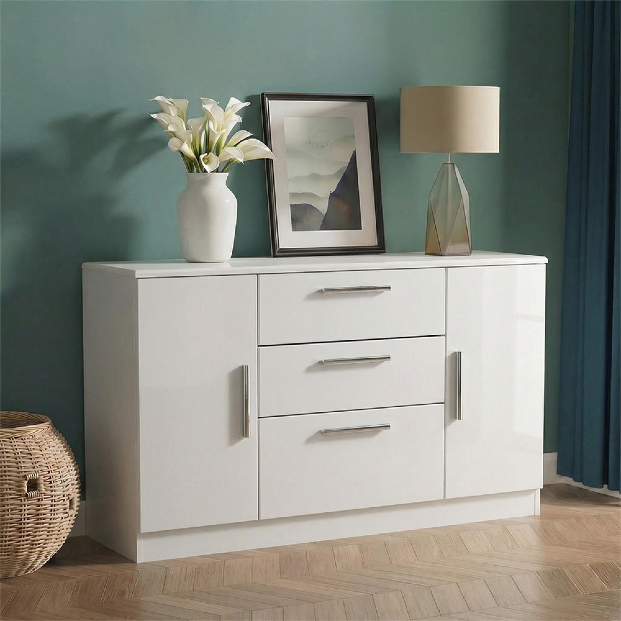 Knightsbridge Sideboard - Medium - 2 Door - White Gloss