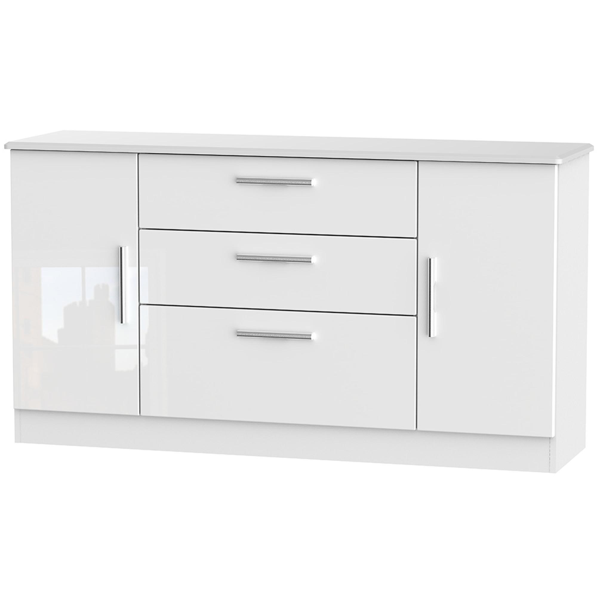 Knightsbridge Sideboard - Wide - 2 Door - White Gloss