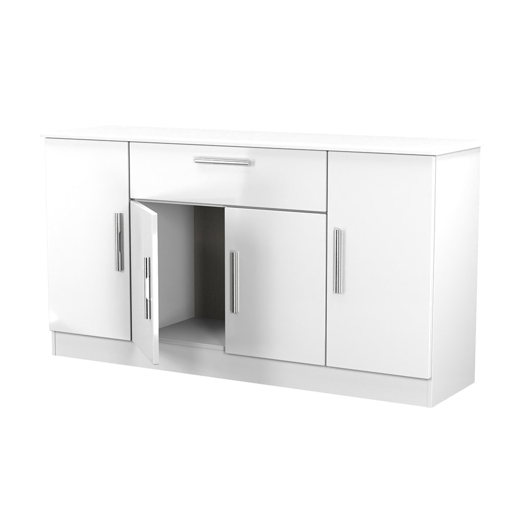 Knightsbridge Sideboard - Wide - 4 Door - White Gloss