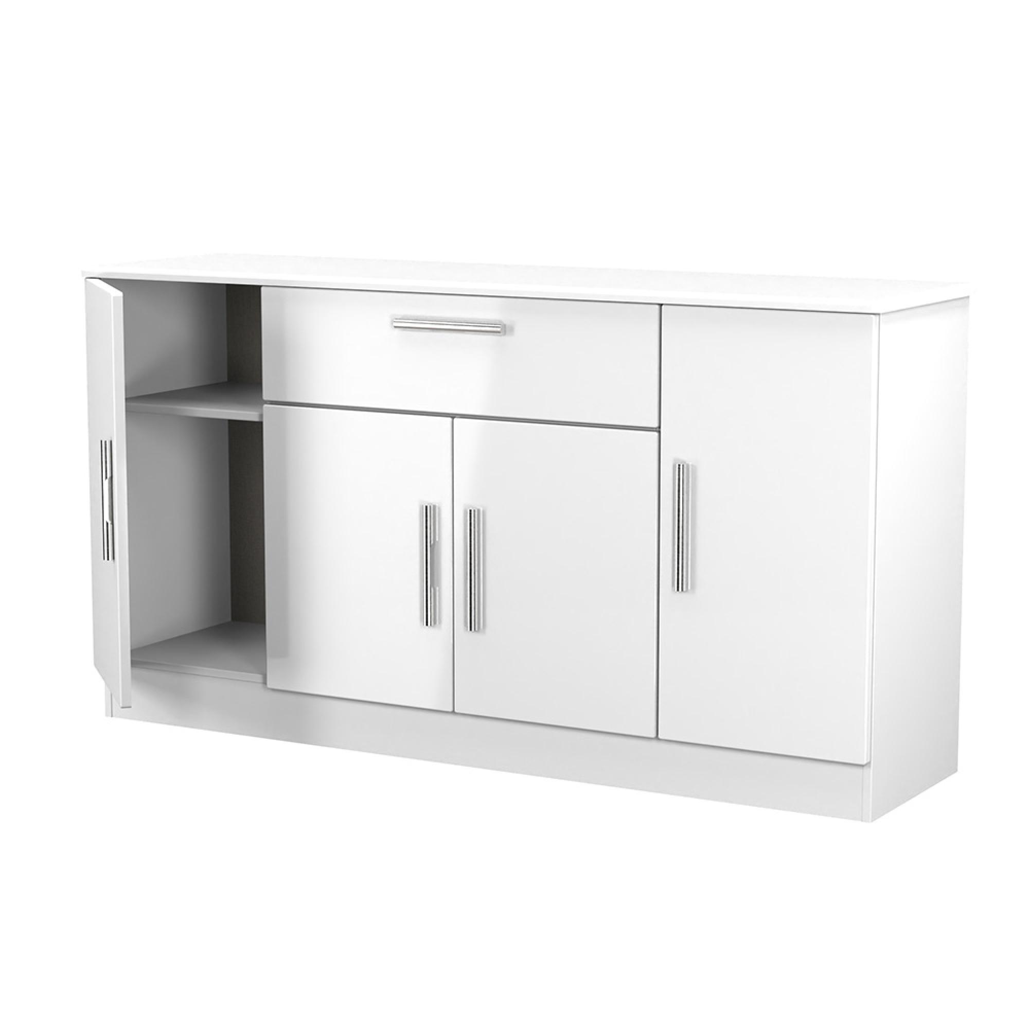 Knightsbridge Sideboard - Wide - 4 Door - White Gloss