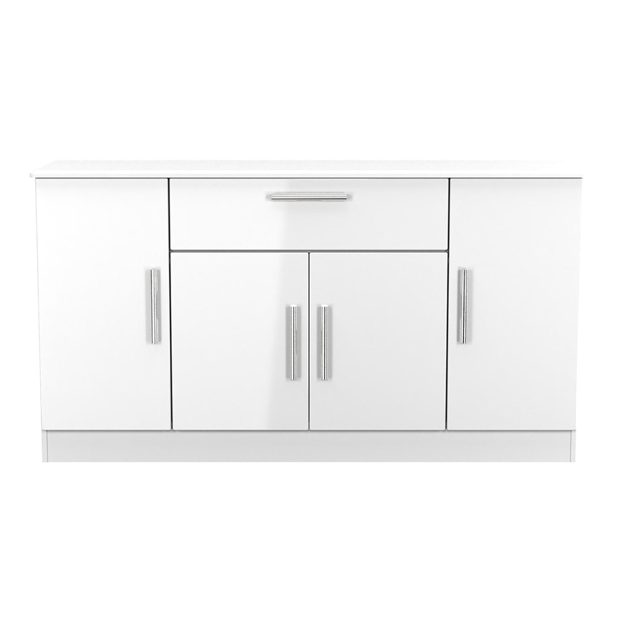 Knightsbridge Sideboard - Wide - 4 Door - White Gloss