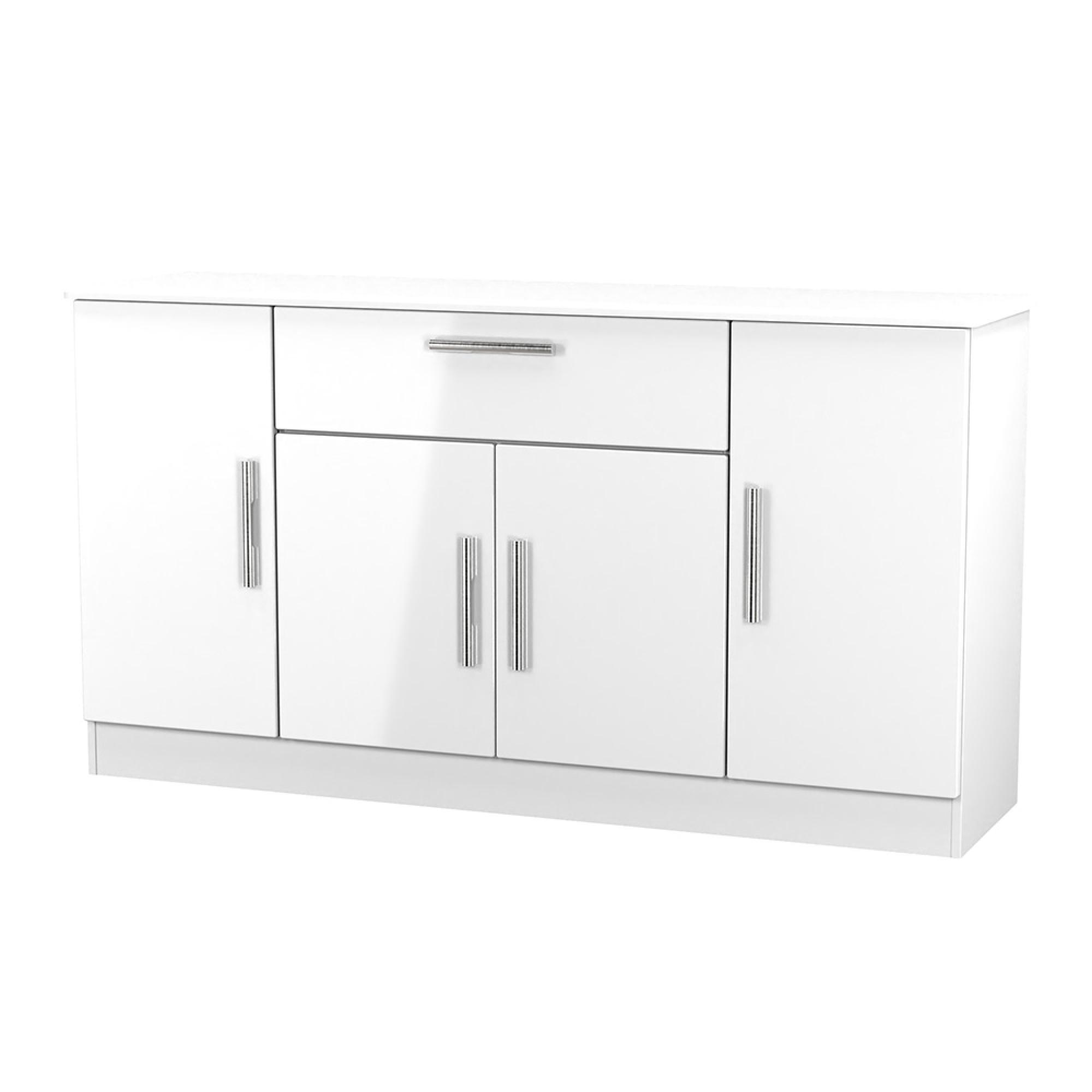 Knightsbridge Sideboard - Wide - 4 Door - White Gloss