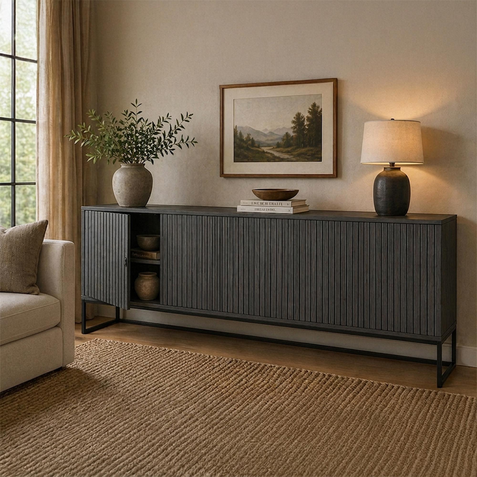 Timo Sideboard - 4 Door - Extra Large - with Slatted Front - Oiled Ash - Variation Available