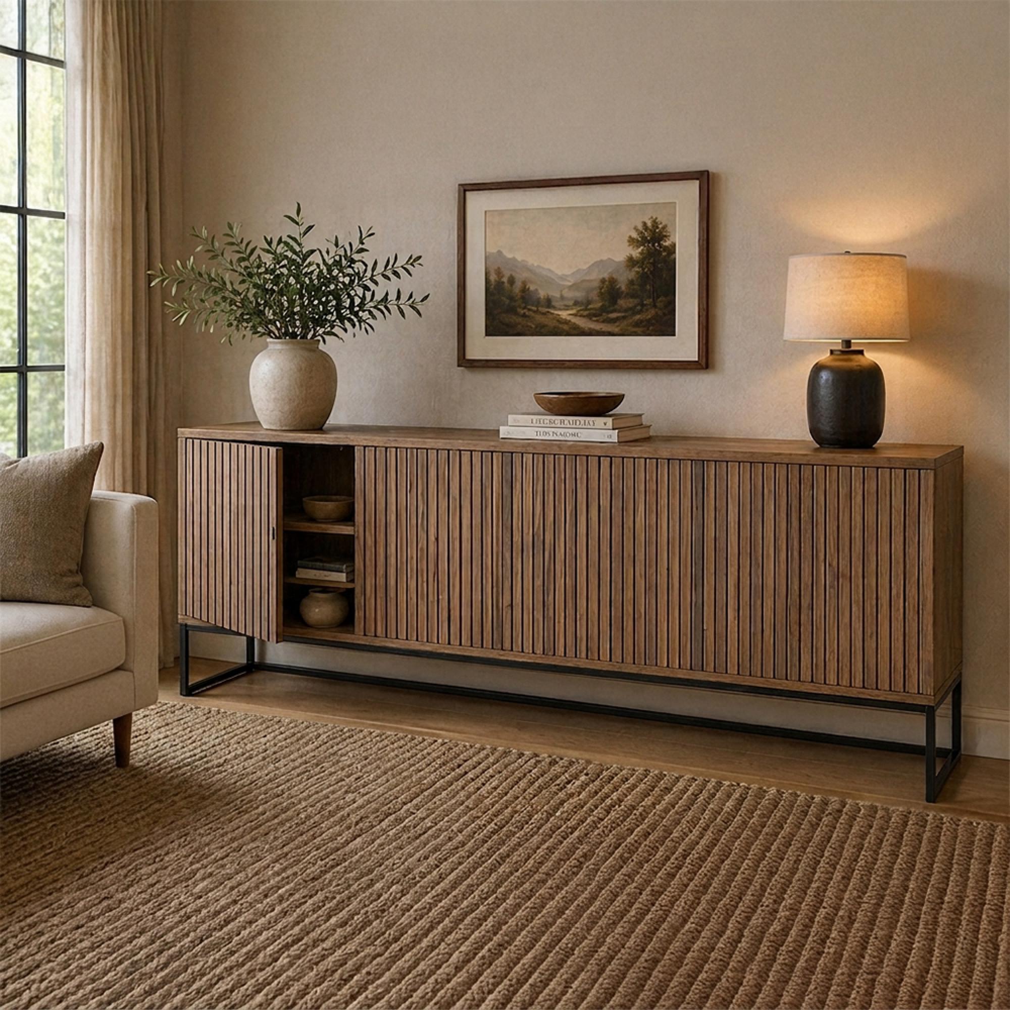 Timo Sideboard - 4 Door - Extra Large - with Slatted Front - Oiled Oak - Variation Available