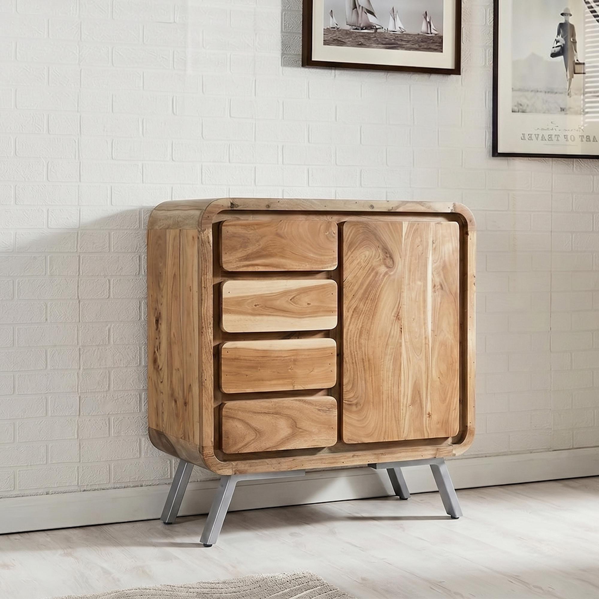 Aspen Sideboard - 1 Door - 4 Drawer - Medium - Industrial - Reclaimed Wood