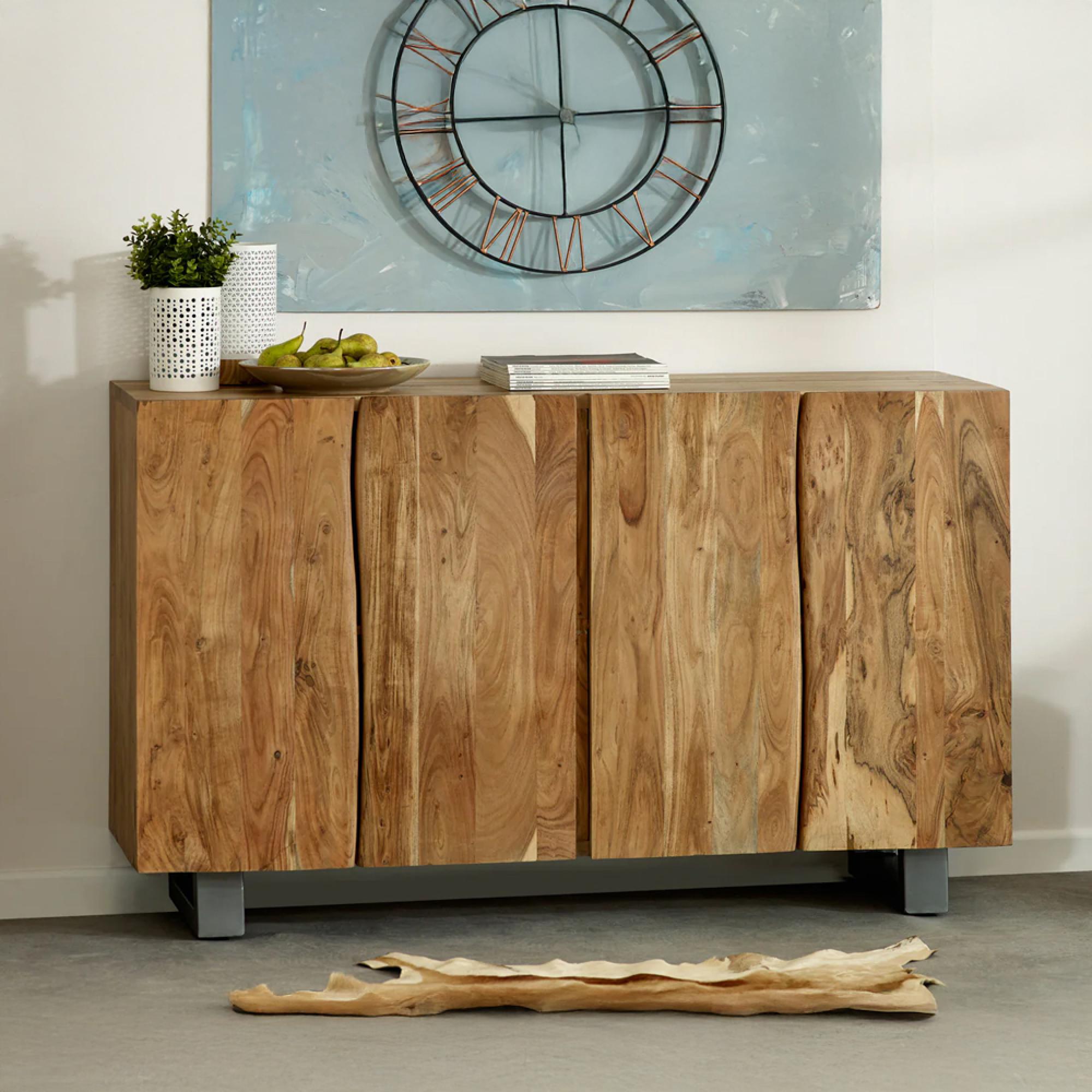 Baltic Sideboard - 4 Door - Large - Live Edge - Solid Acacia Wood