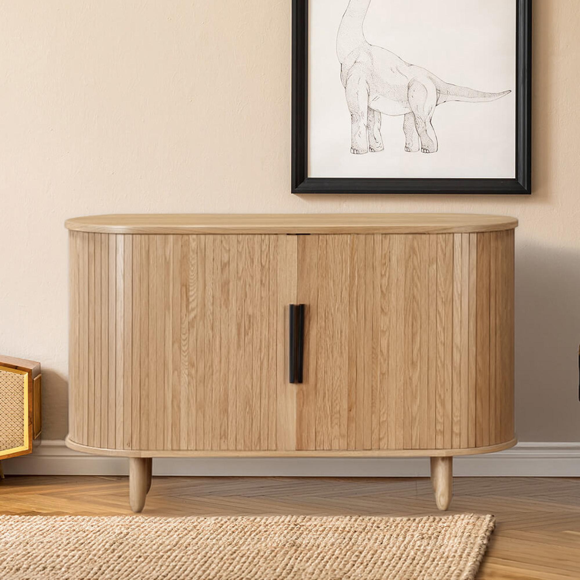 Vermont Oak Effect Sideboard - 2 Door - Small -  45cm