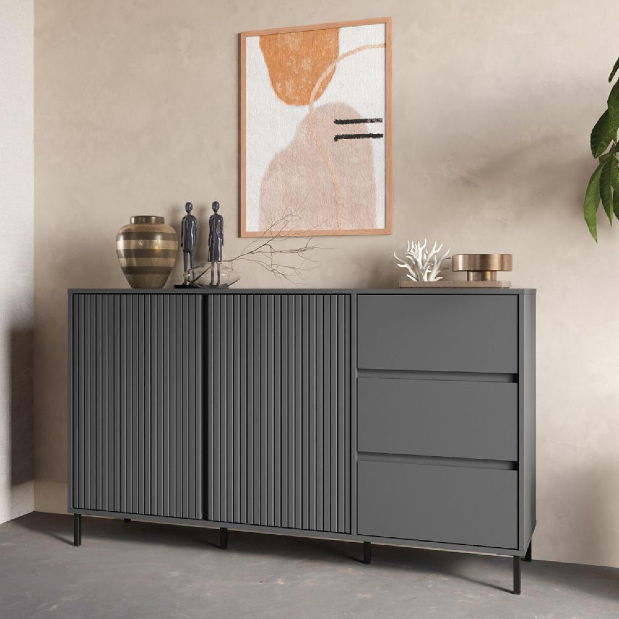 Avenale Sideboard - 2 Door - 3 Drawer - Medium - Anthracite