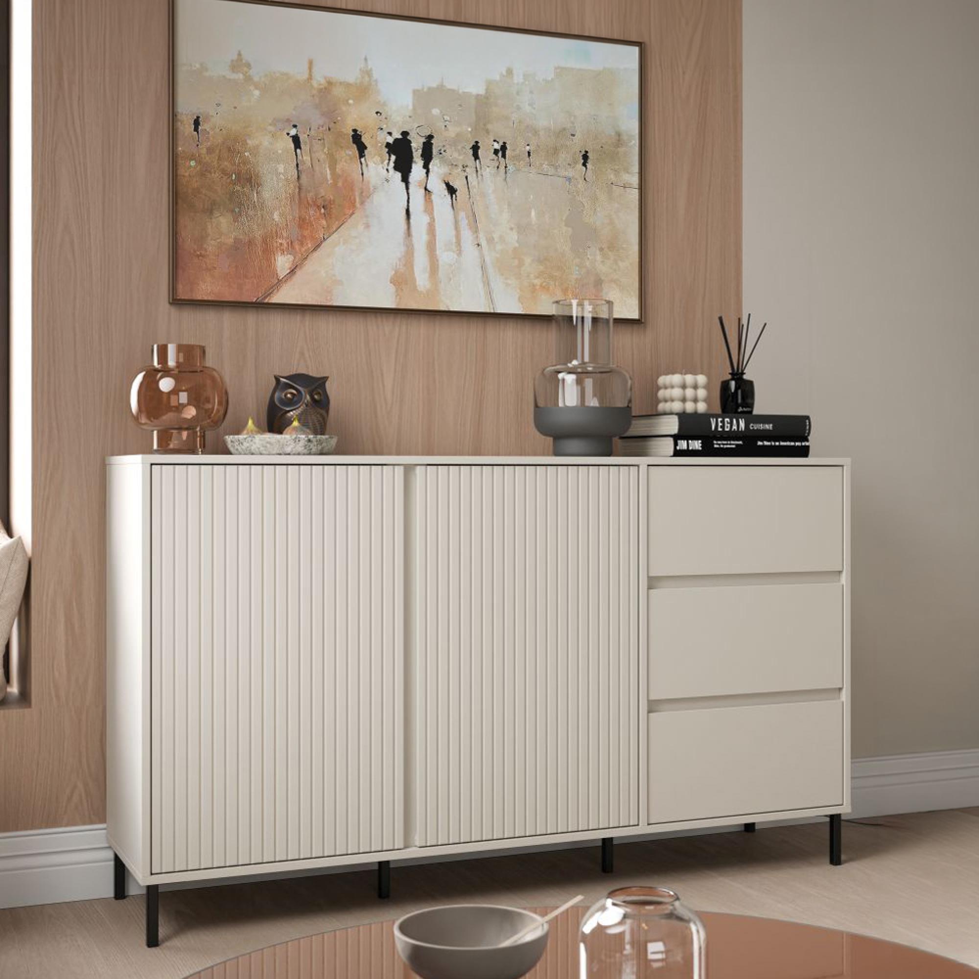 Avenale Sideboard - 2 Door - 3 Drawer - Medium - Cashmere