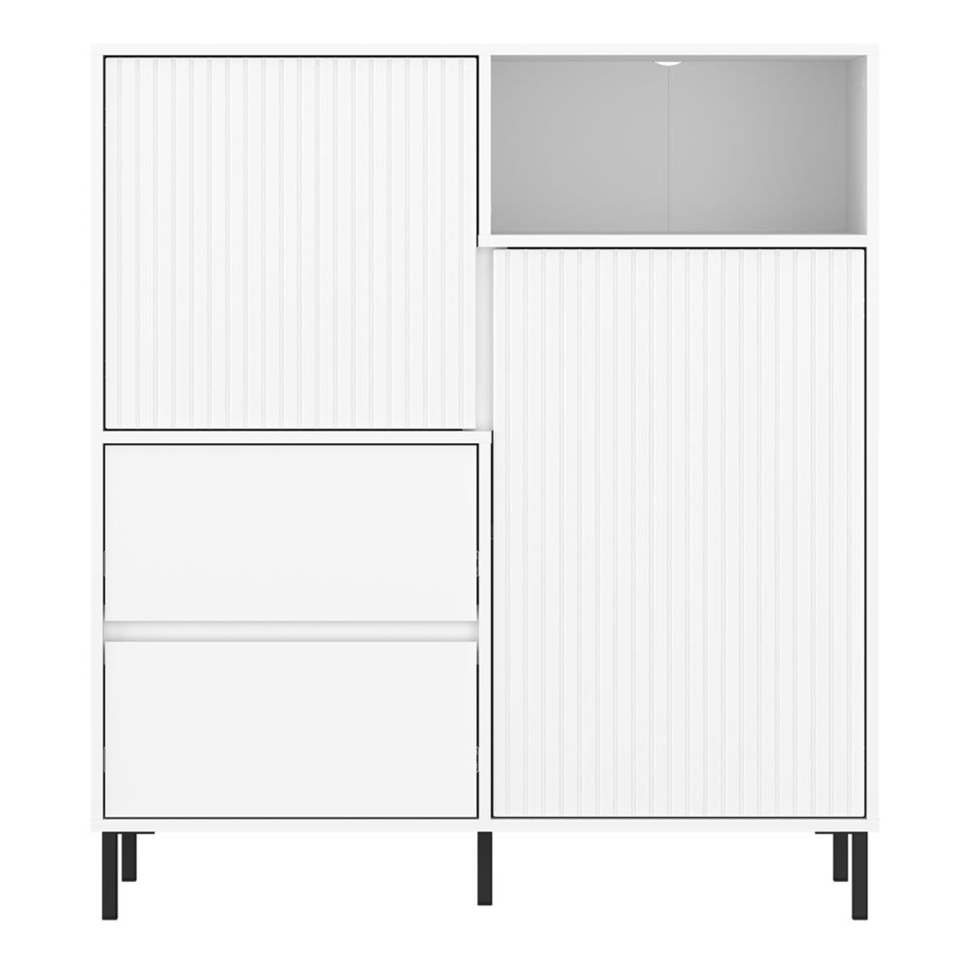 Avenale Sideboard - 2 Door - 2 Drawer - Small - Alpine White High Gloss