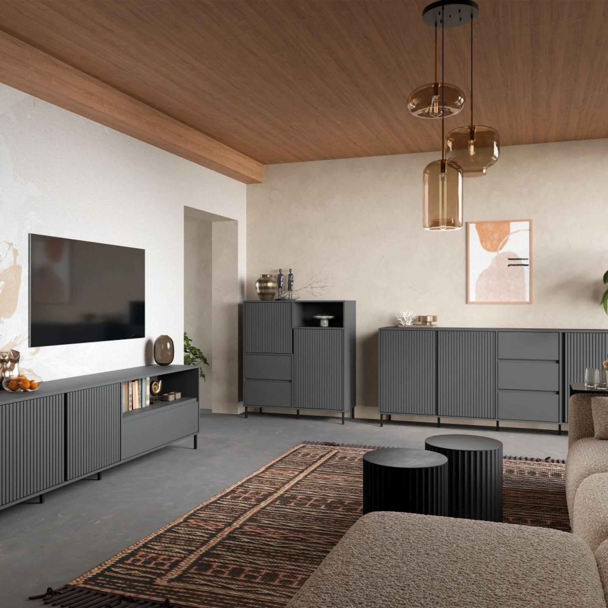 Avenale Sideboard - 2 Door - 2 Drawer - Small - Anthracite