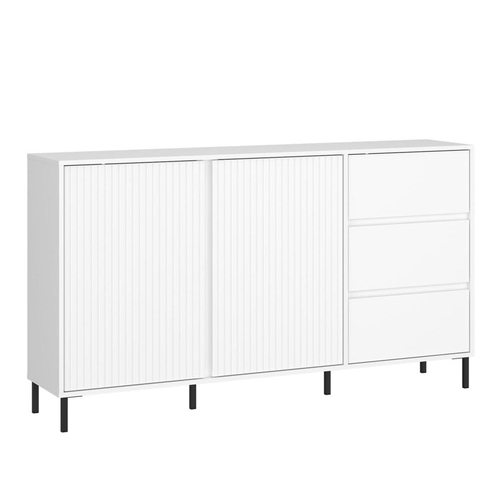 Avenale Sideboard - 2 Door - 3 Drawer - Medium - Alpine White High Gloss