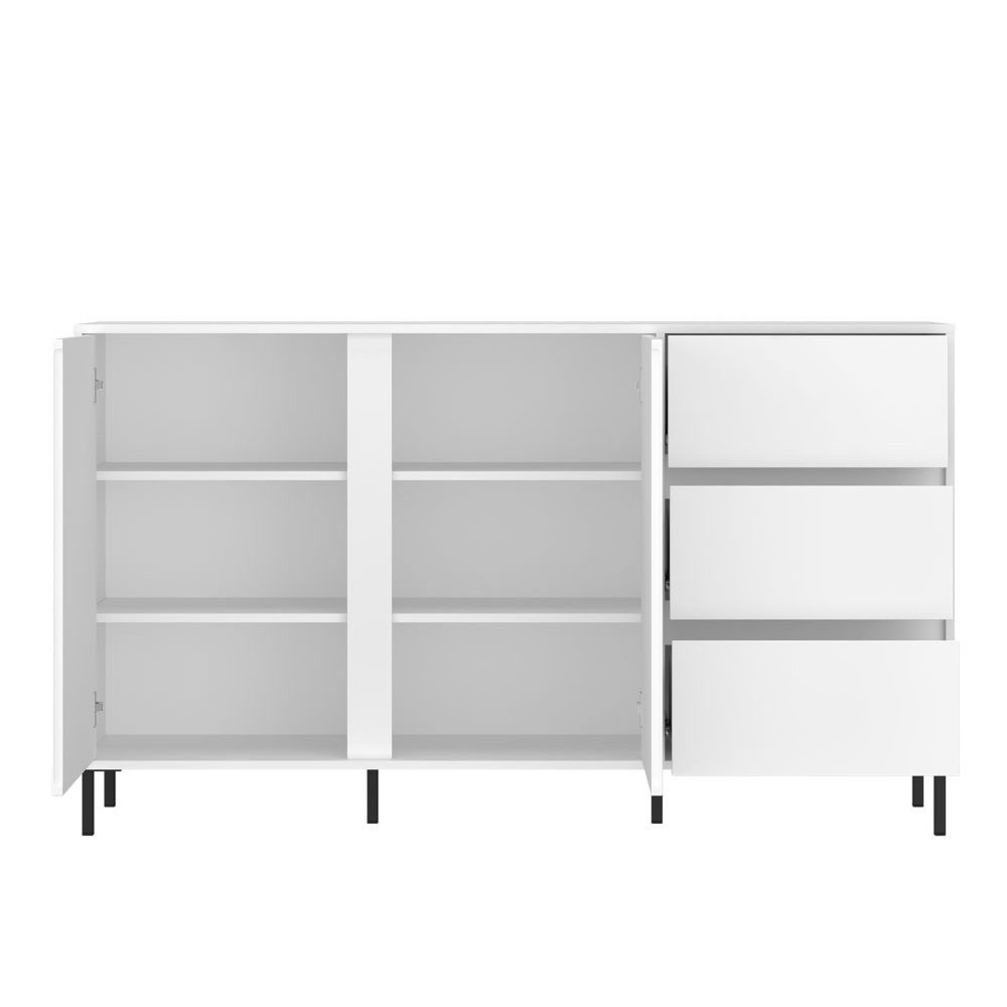 Avenale Sideboard - 2 Door - 3 Drawer - Medium - Alpine White High Gloss