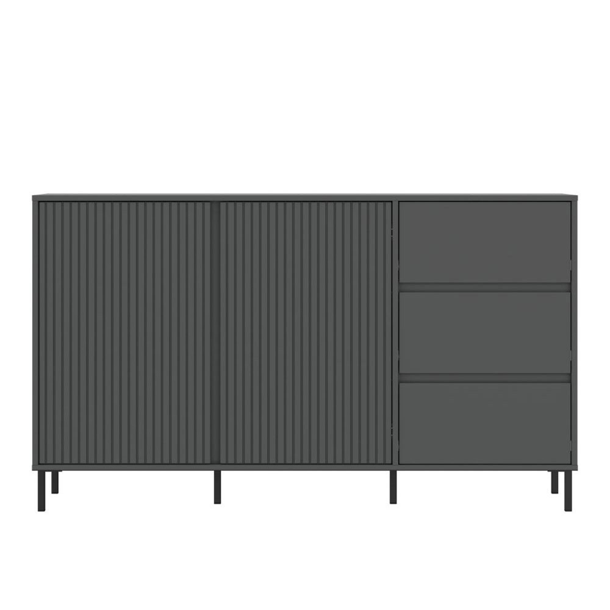 Avenale Sideboard - 2 Door - 3 Drawer - Medium - Anthracite