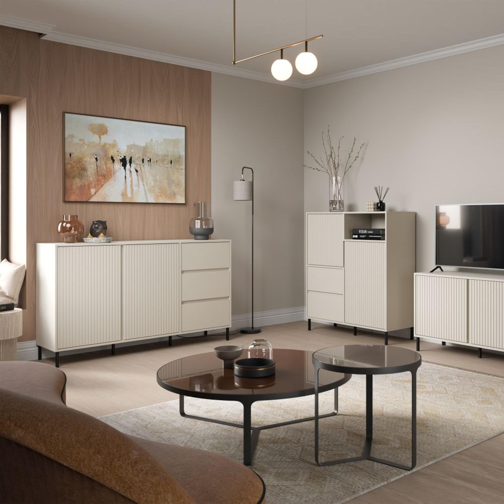 Avenale Sideboard - 2 Door - 3 Drawer - Medium - Cashmere