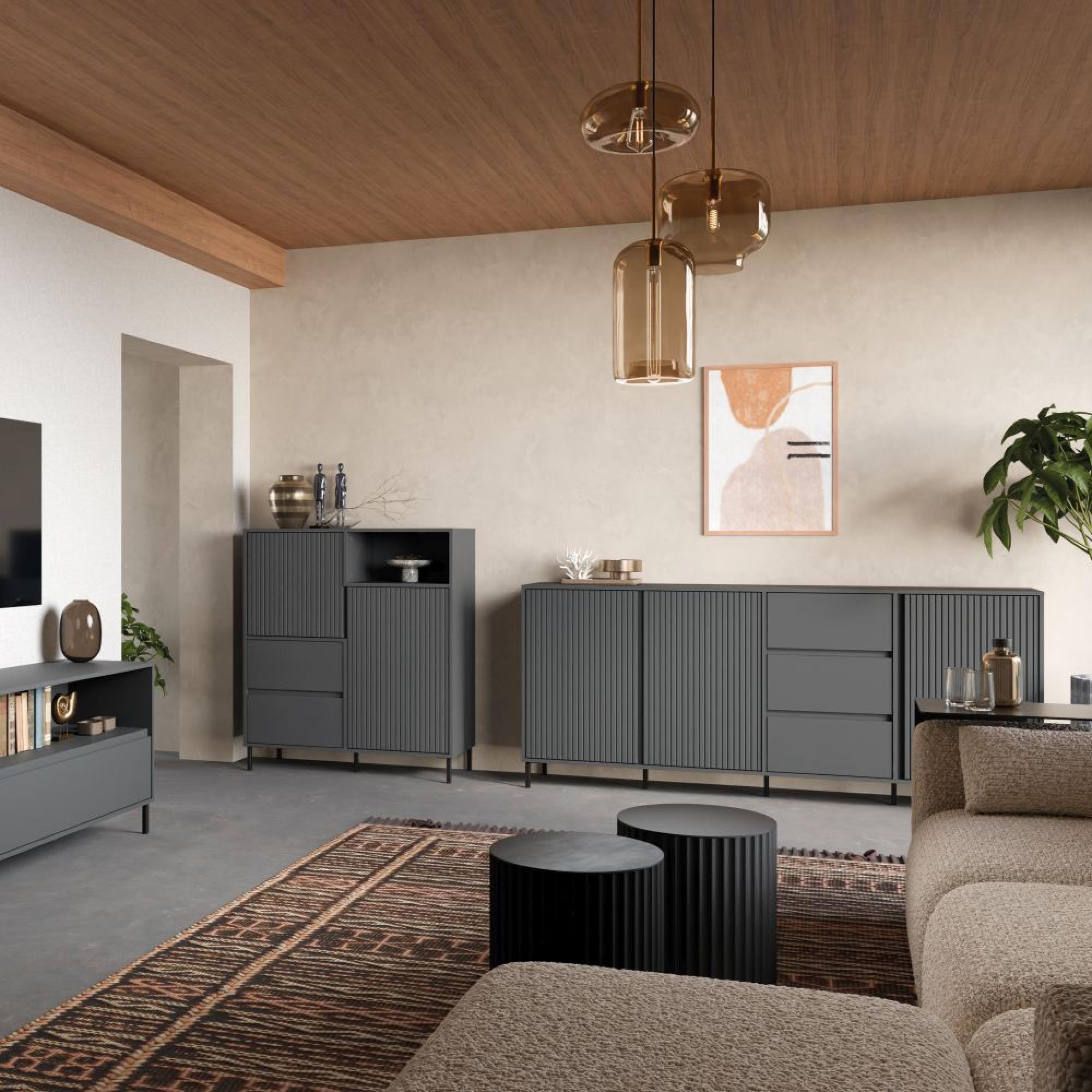 Avenale Sideboard - 3 Door - 3 Drawer - Extra Large - Anthracite