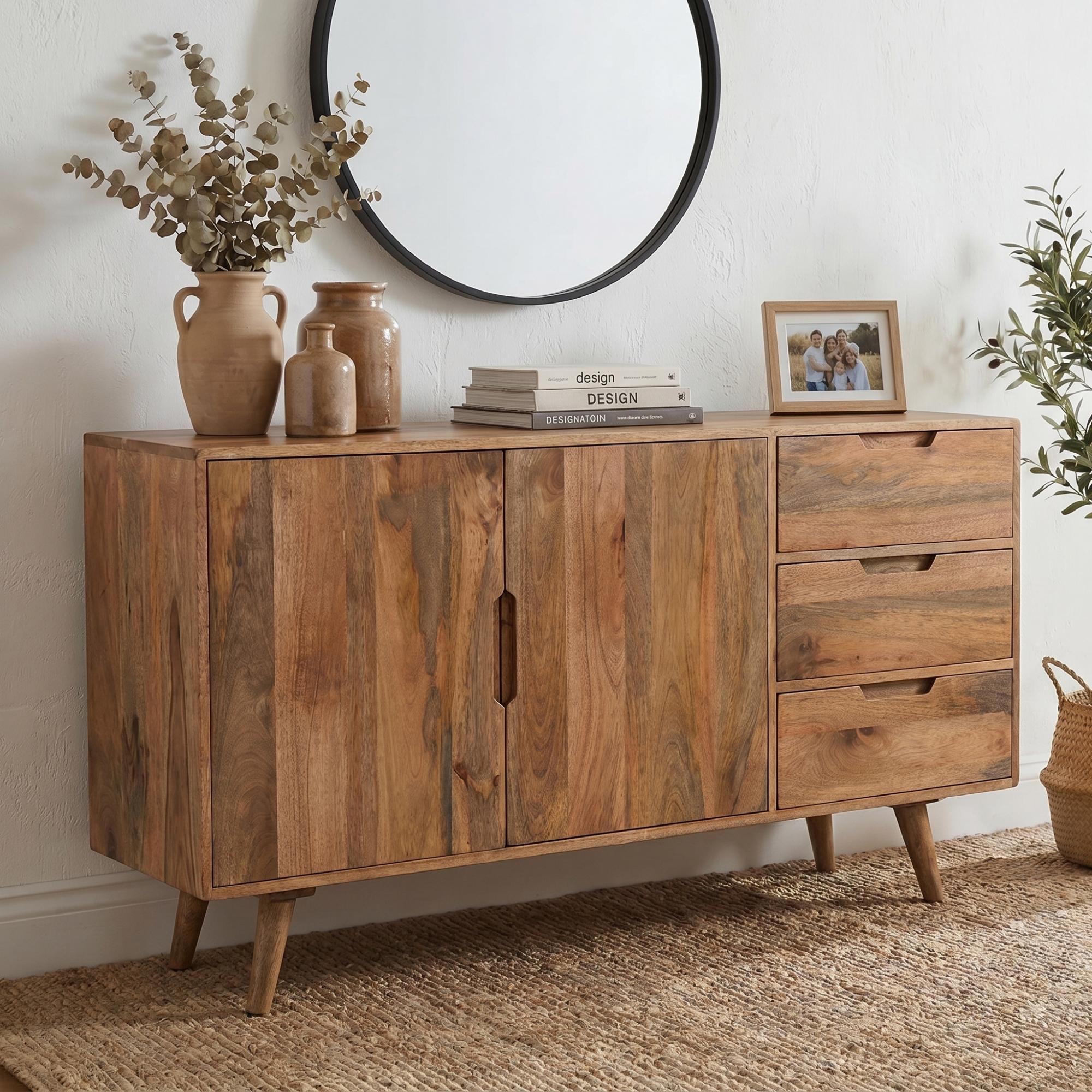 Surya Century Sideboard - Medium - 145cm - Solid Mango Wood