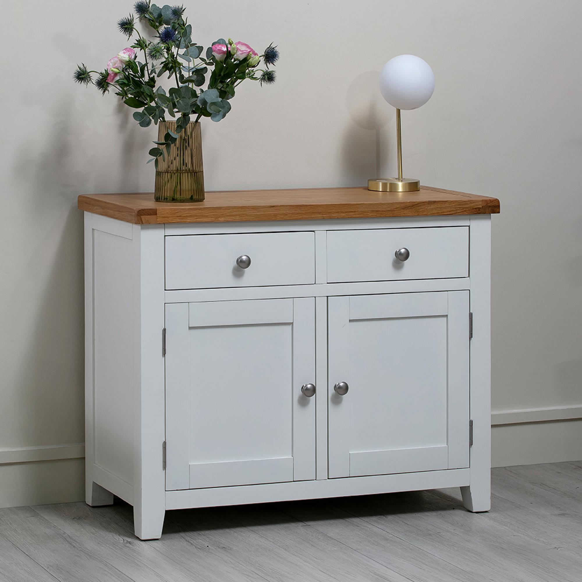 Melbourne Sideboard - 2 Door - Small - White and Wood