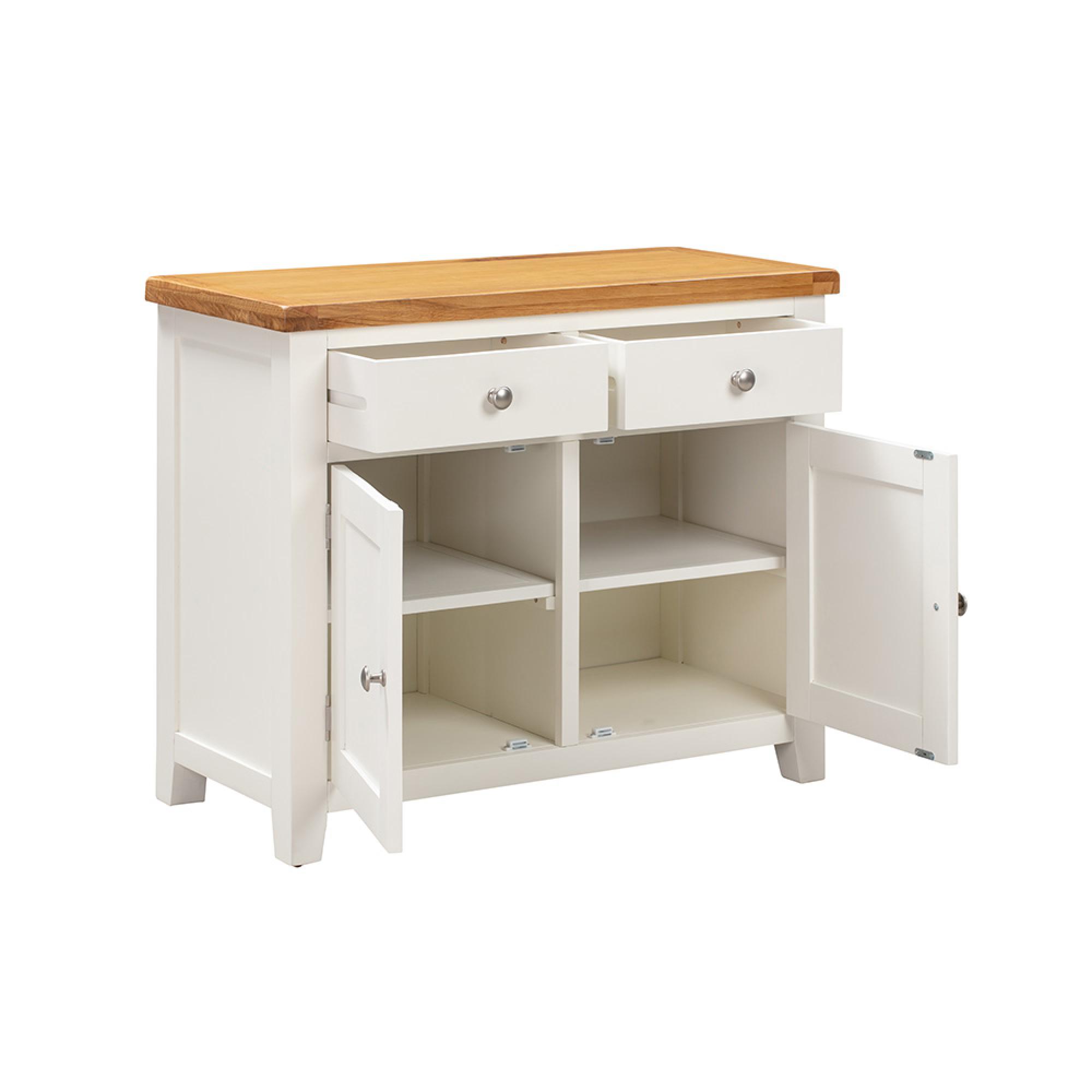 Melbourne Sideboard - 2 Door - Small - White and Wood