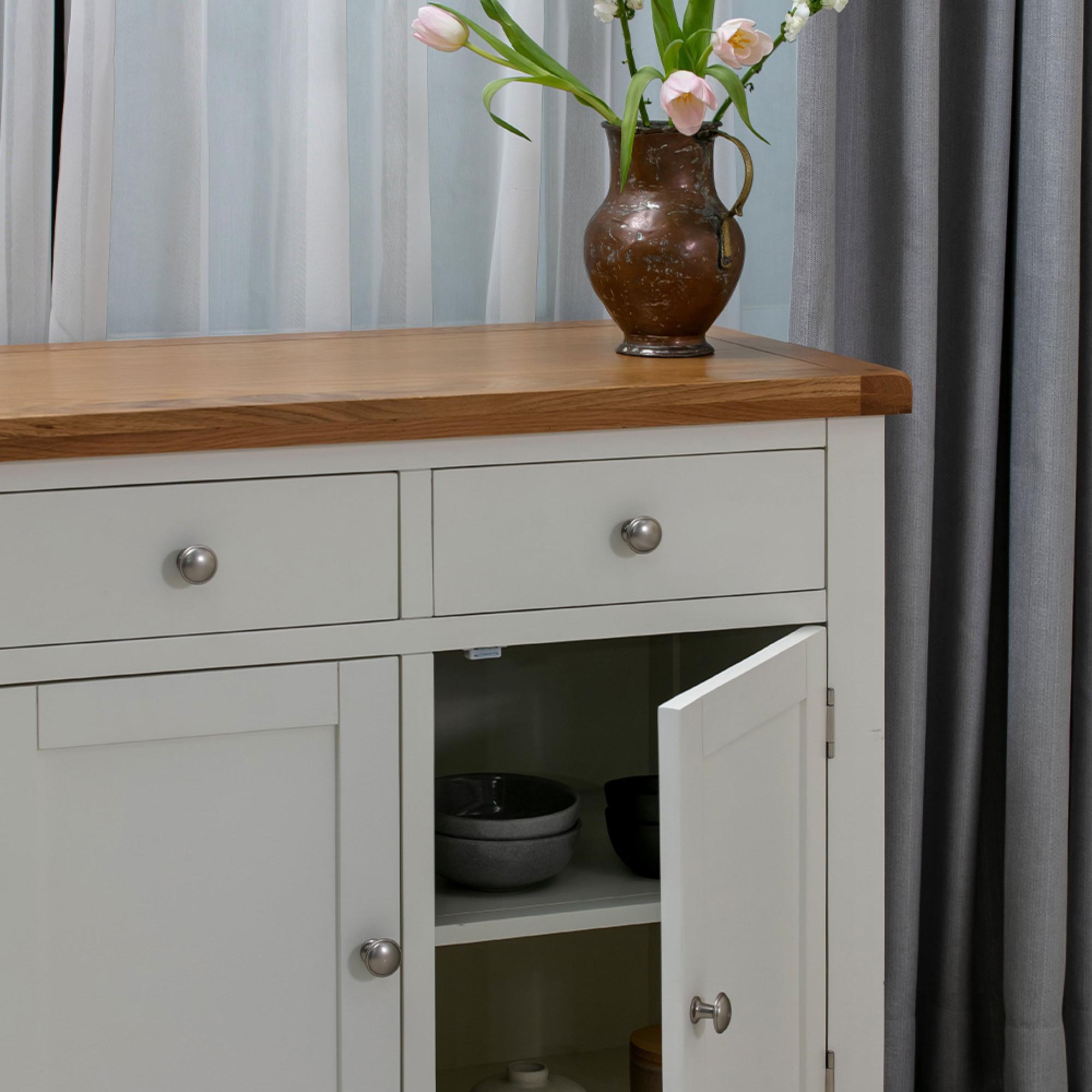 Melbourne Sideboard - 2 Door - Small - White and Wood