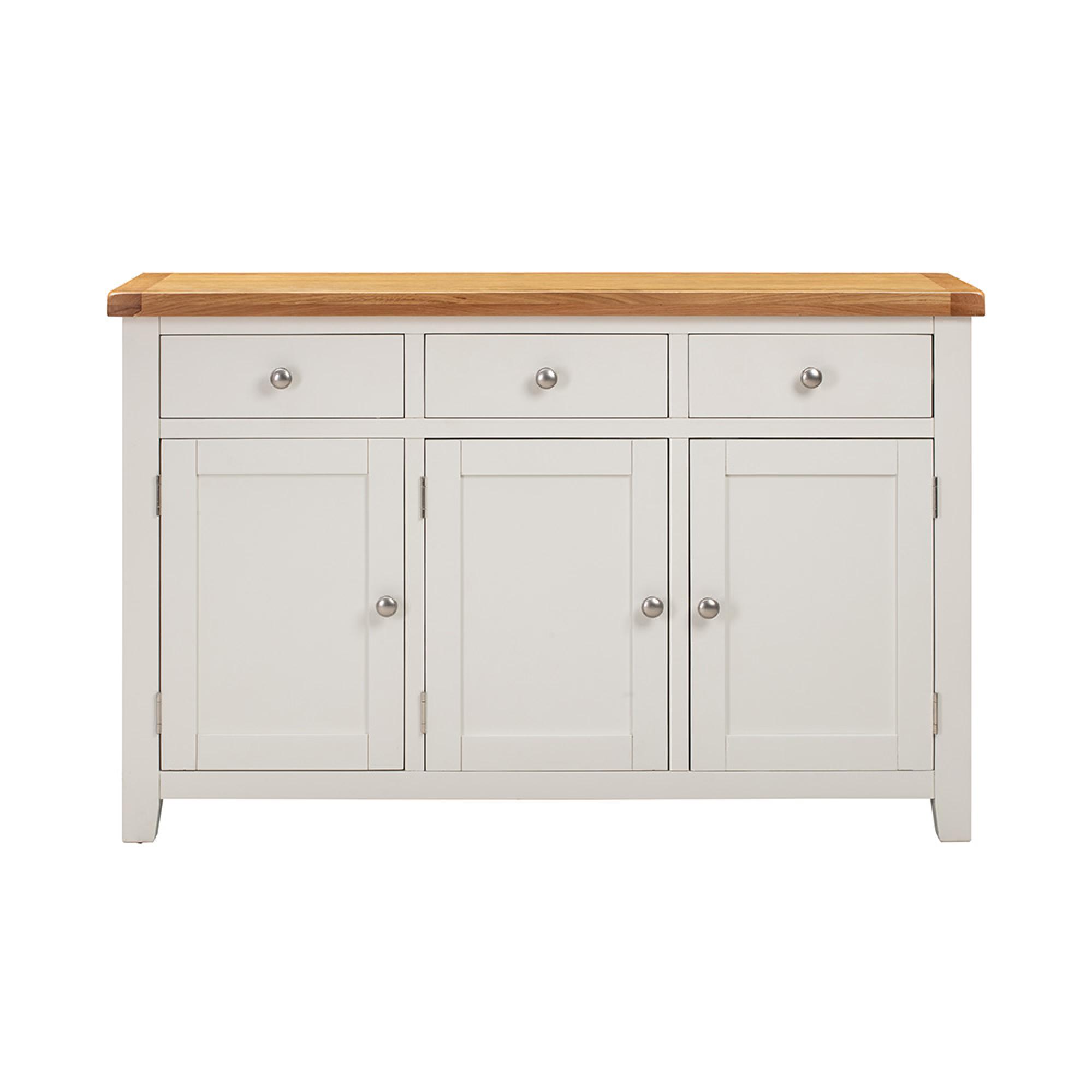 Melbourne Sideboard - 3 Door - Medium - White and Wood