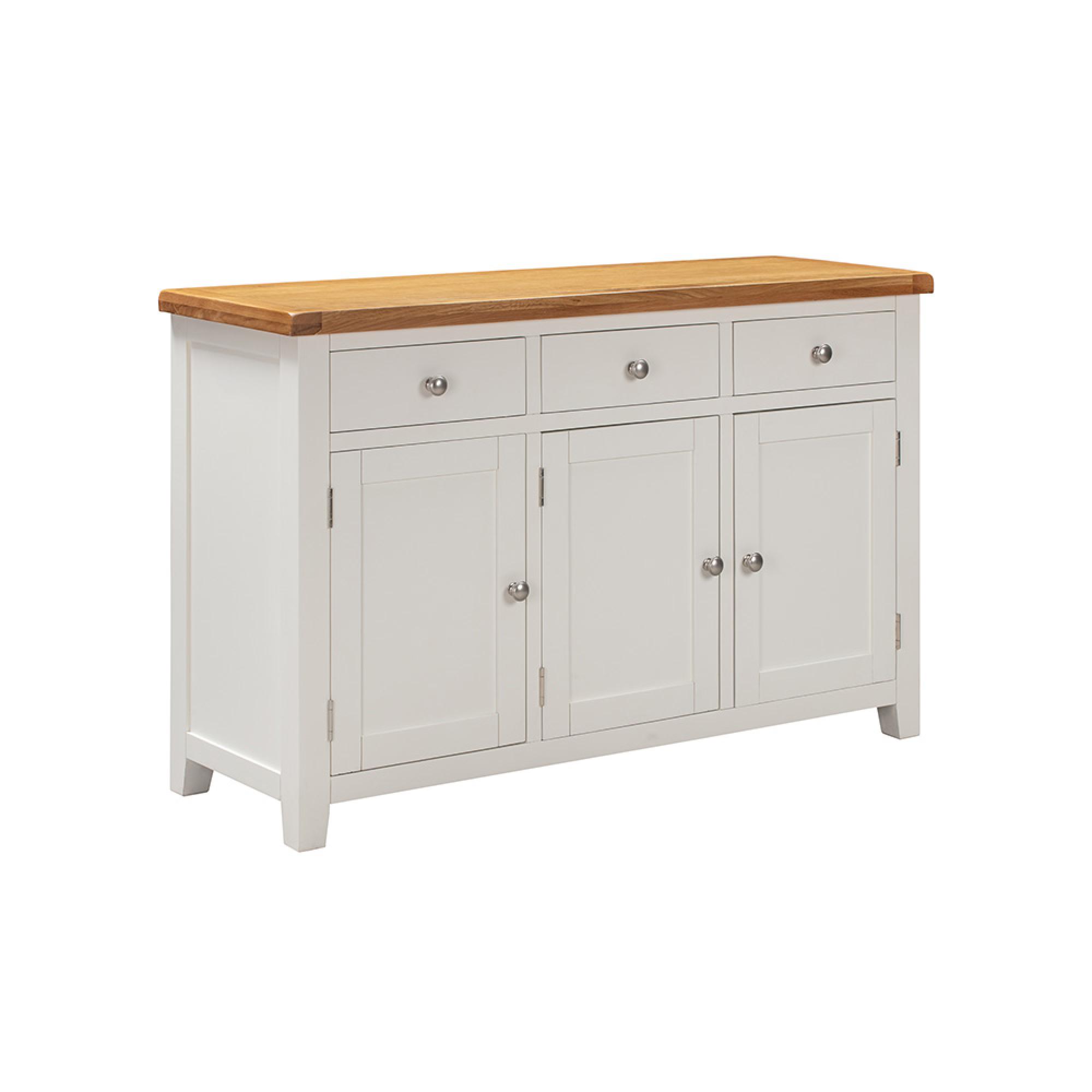 Melbourne Sideboard - 3 Door - Medium - White and Wood
